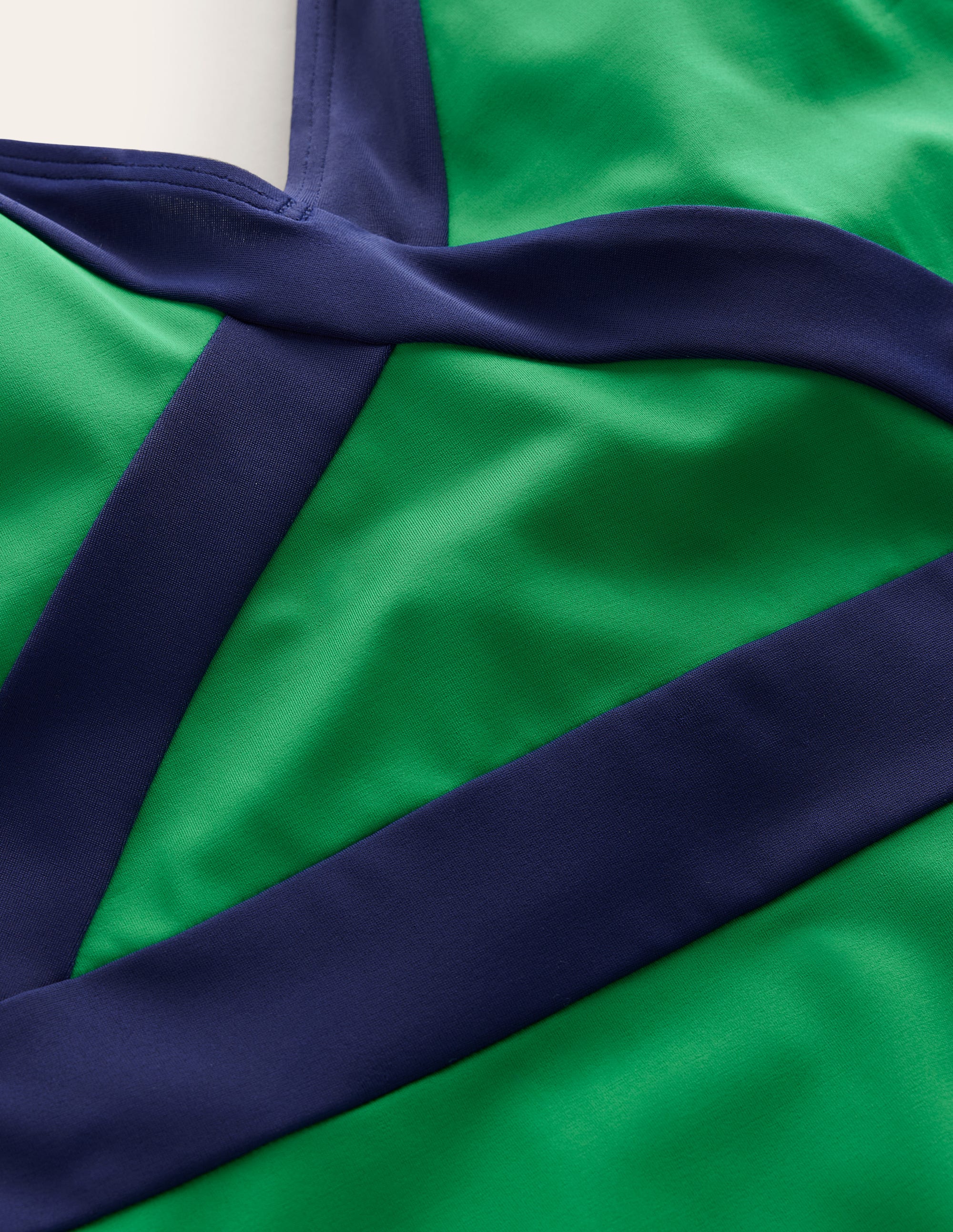 Kefalonia Halterneck Swimsuit-Bright Green/ Navy Colourblock - Image 7