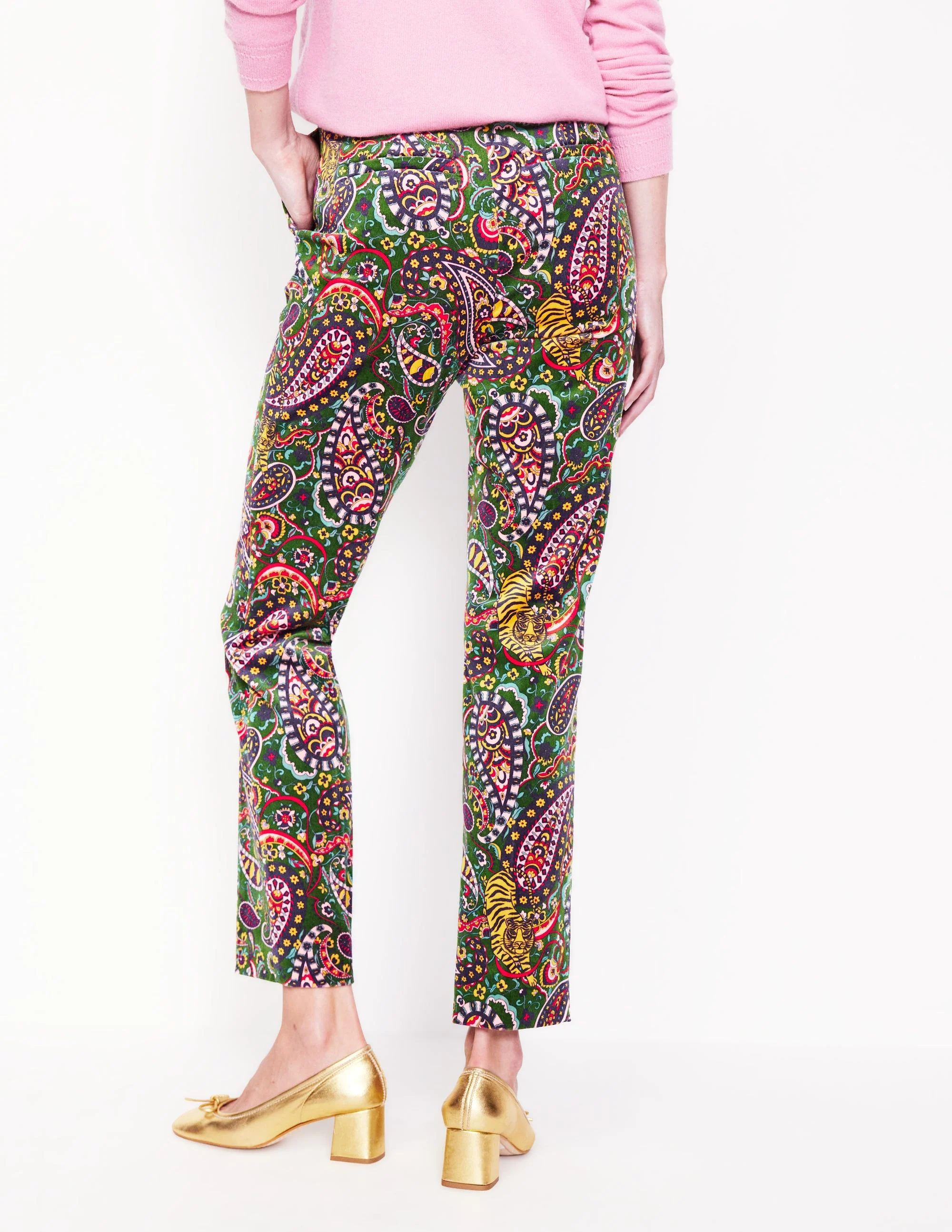 Kew Velvet Trousers-Eden, Tiger Bloom - Image 3