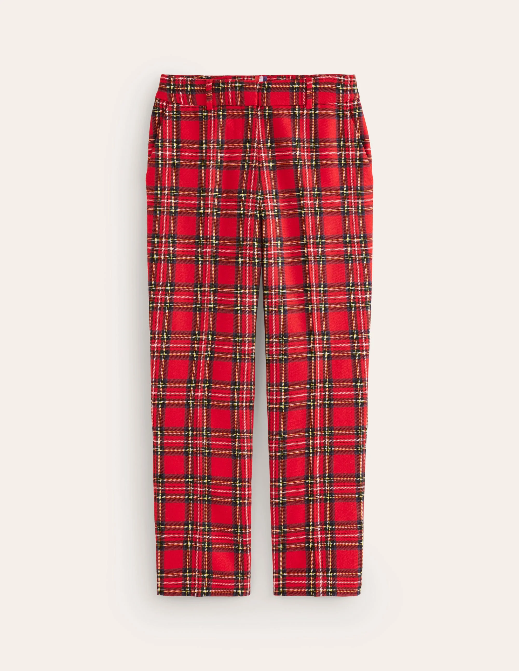 Kew Wool Blend Trousers-Red and Blue Check - Image 6