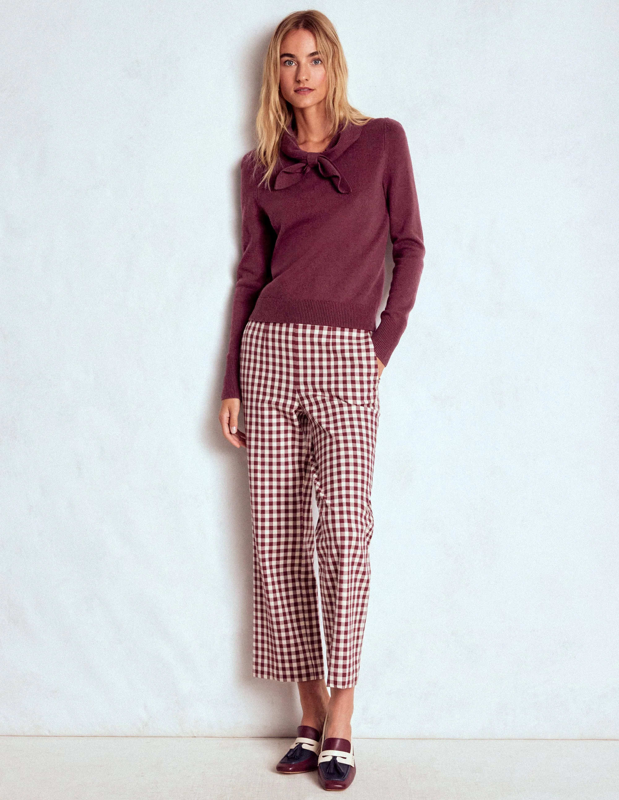 Knitted Bow Jumper-Deep Wisteria - Image 4