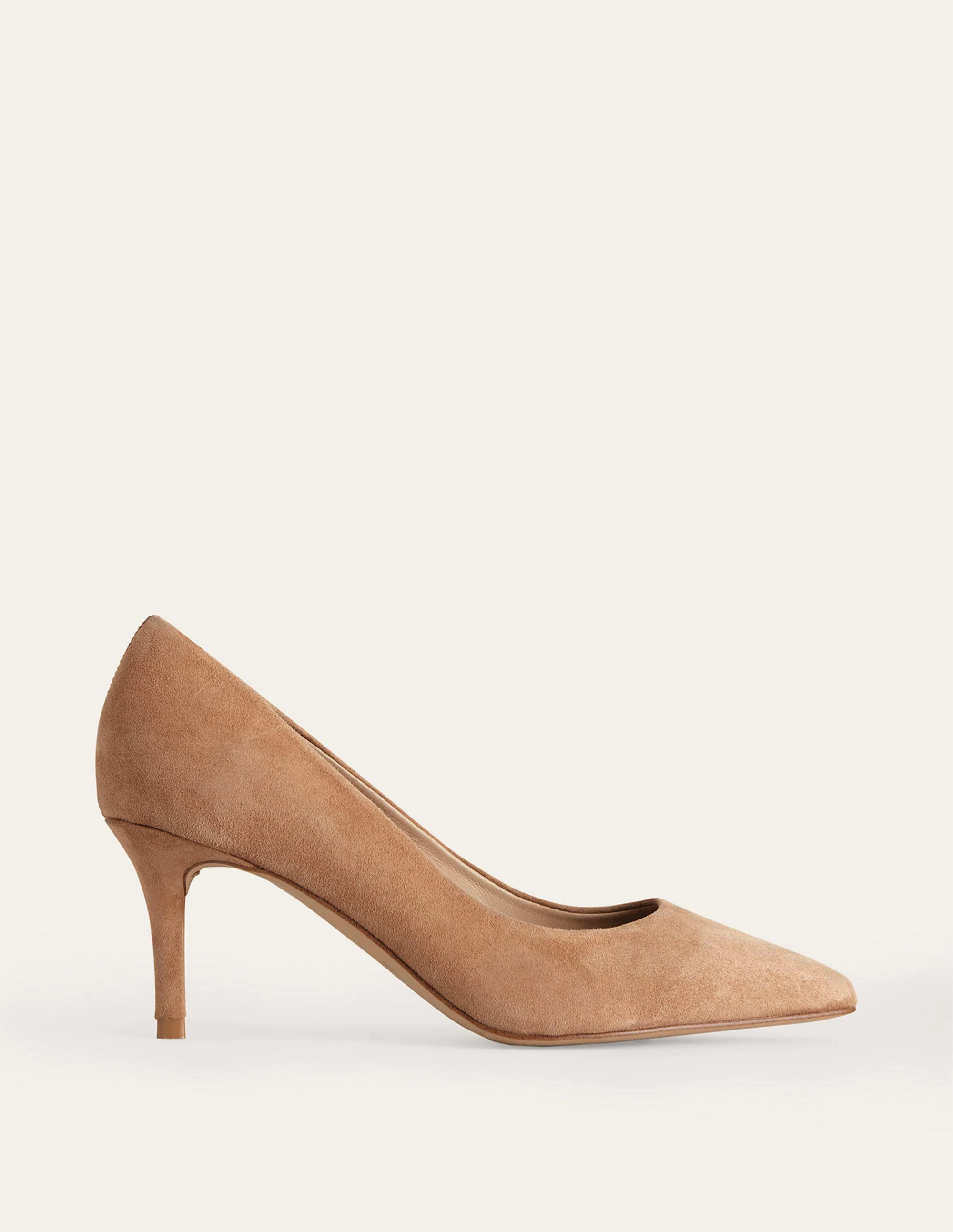 Lara Mid-Heeled Court Shoes-Maple Sugar Suede - Image 2