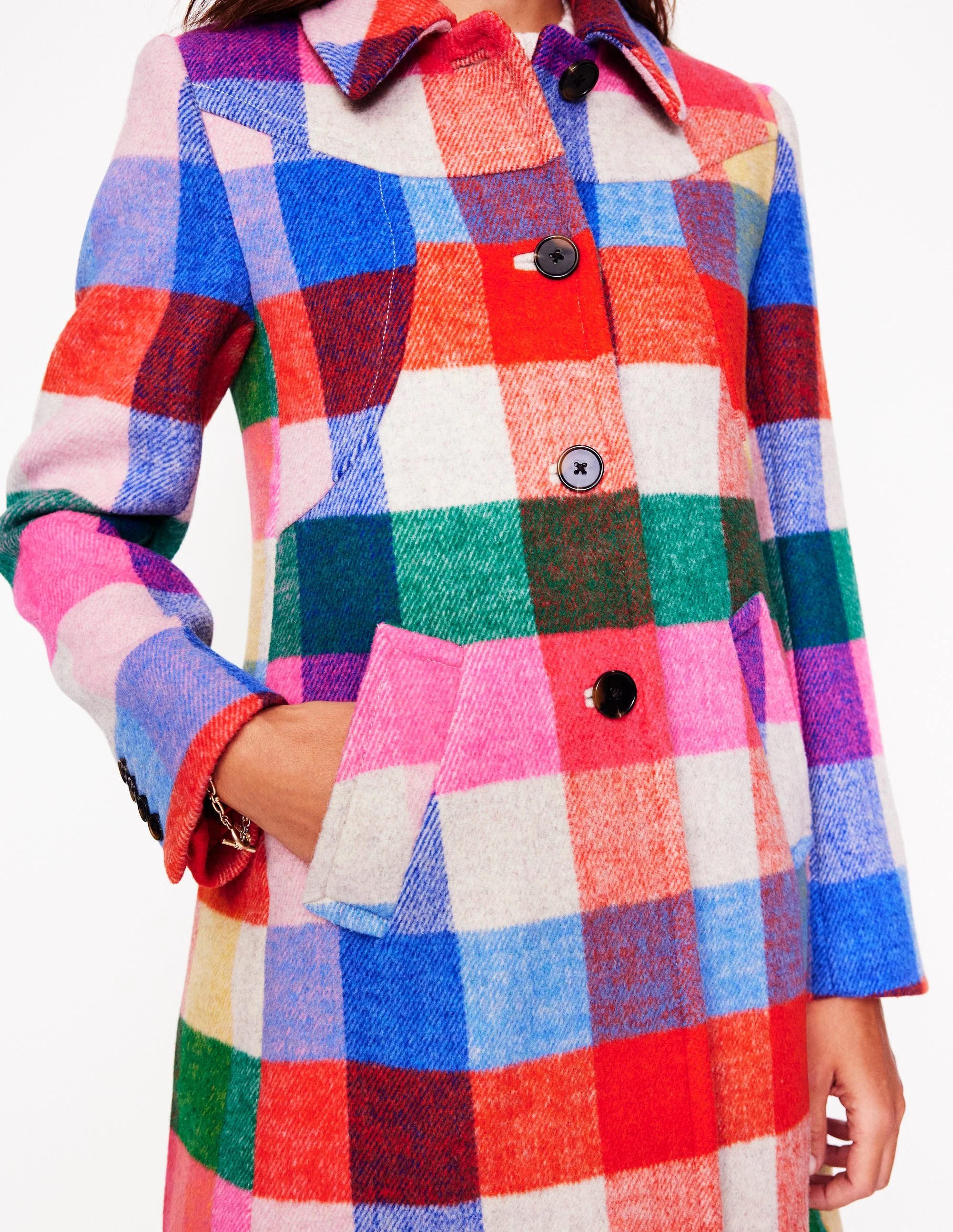 Lincoln Wool Check Coat-Multi Check - Image 2