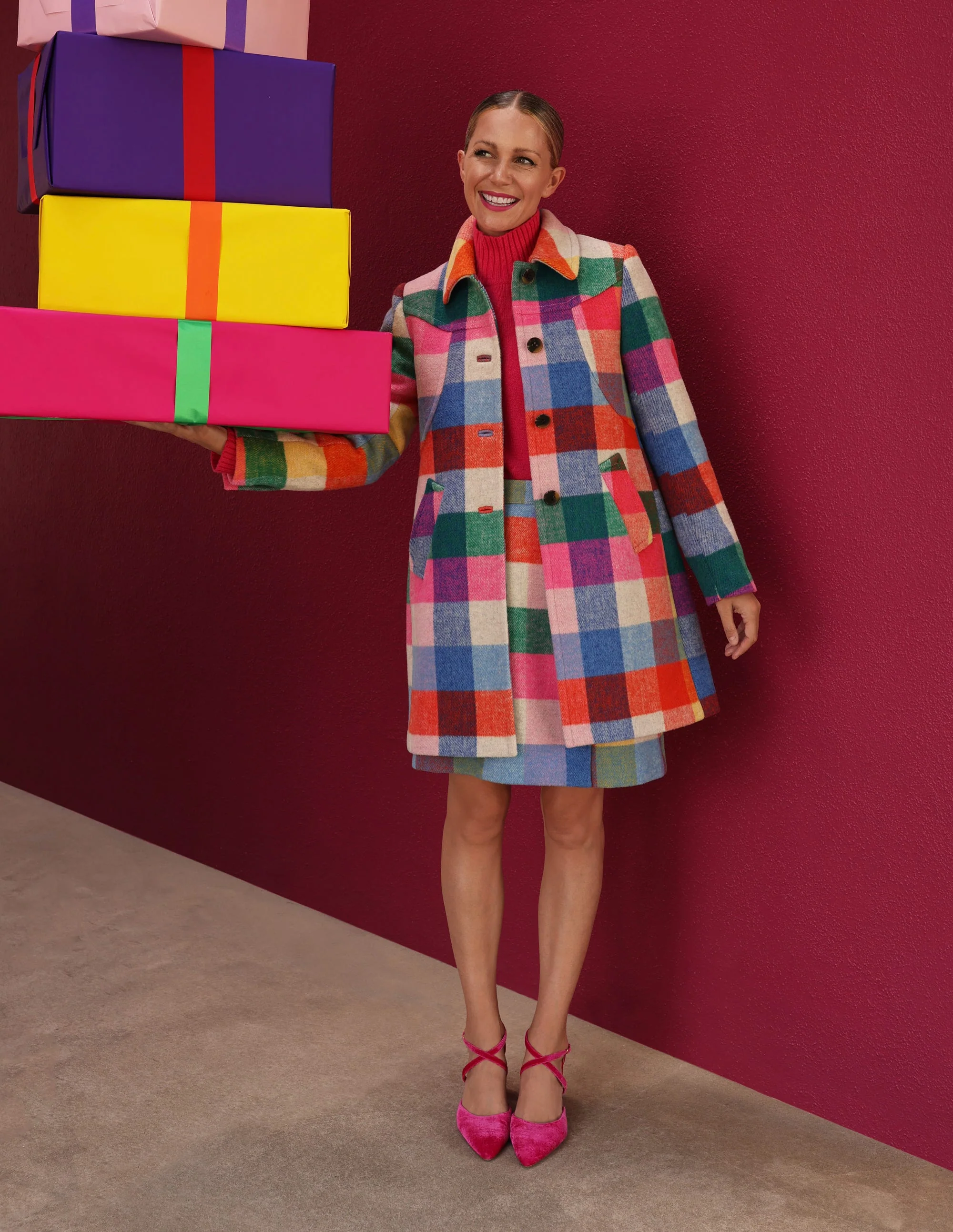 Lincoln Wool Check Coat-Multi Check - Image 5