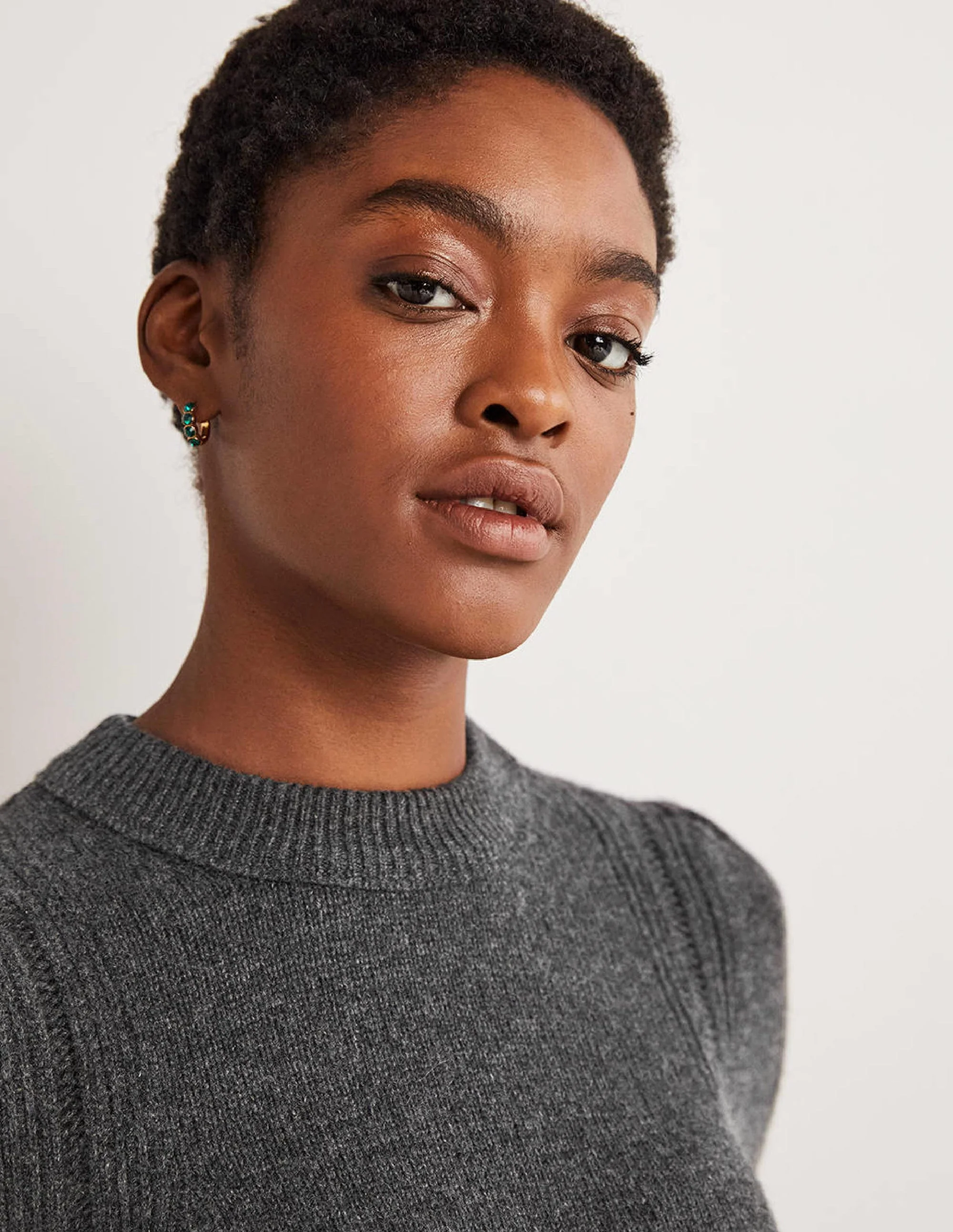 Lofty Cashmere Jumper-Charcoal Melange - Image 5