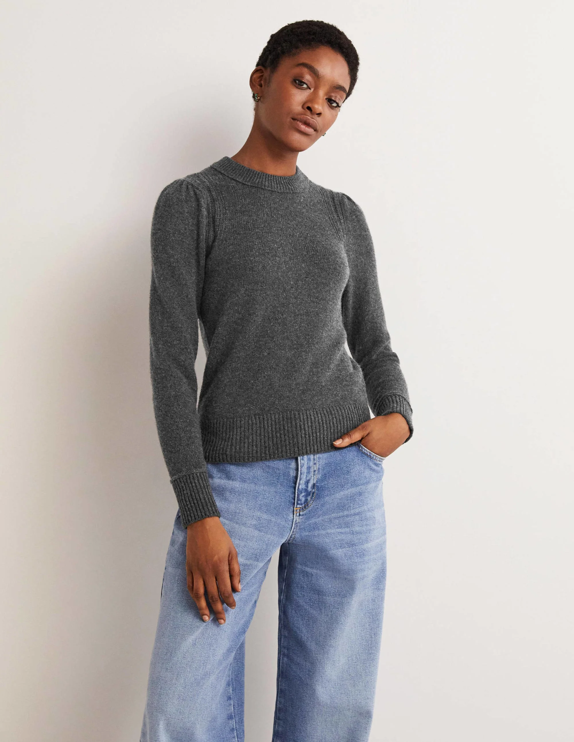 Lofty Cashmere Jumper-Charcoal Melange - Image 4