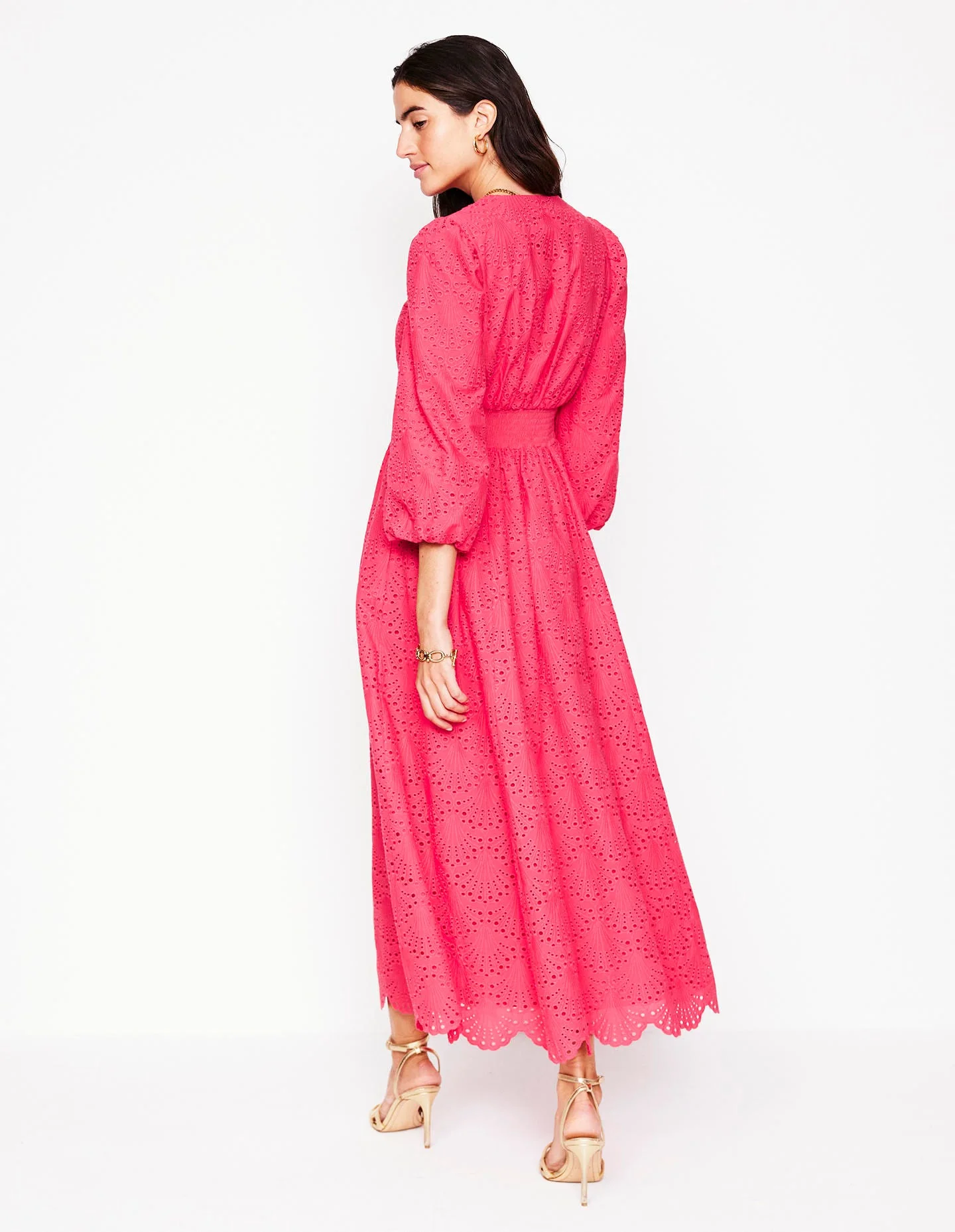 Lola Broderie Maxi Dress-Camelia Pink - Image 4