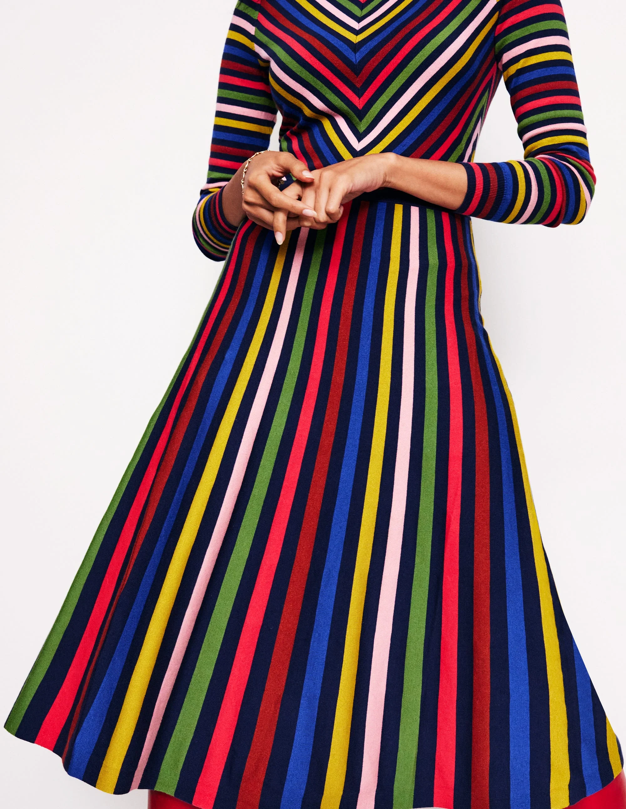 Maria Knitted Midi Dress-Multistripe - Image 2