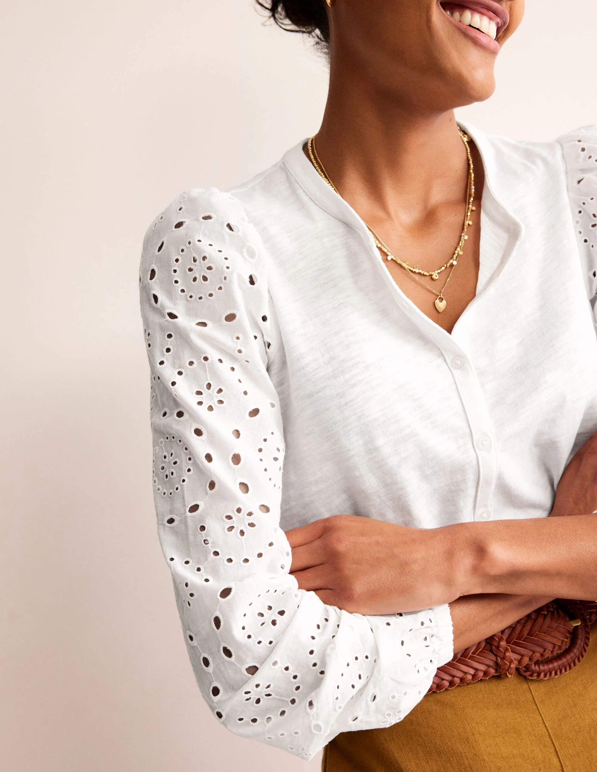 Marina Broderie Shirt-White - Image 2
