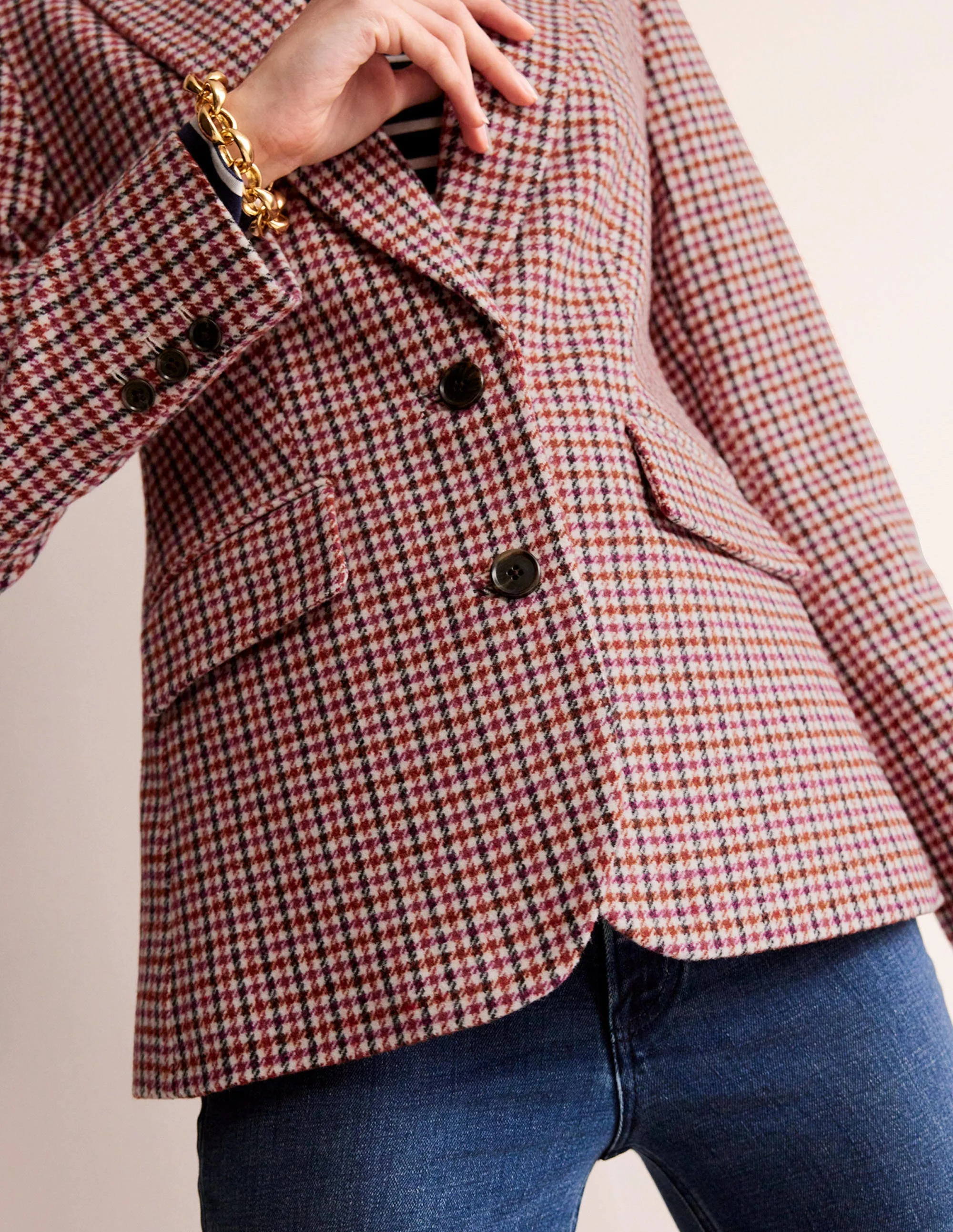 Marylebone Checked Blazer-Berry Drawn Check - Image 2