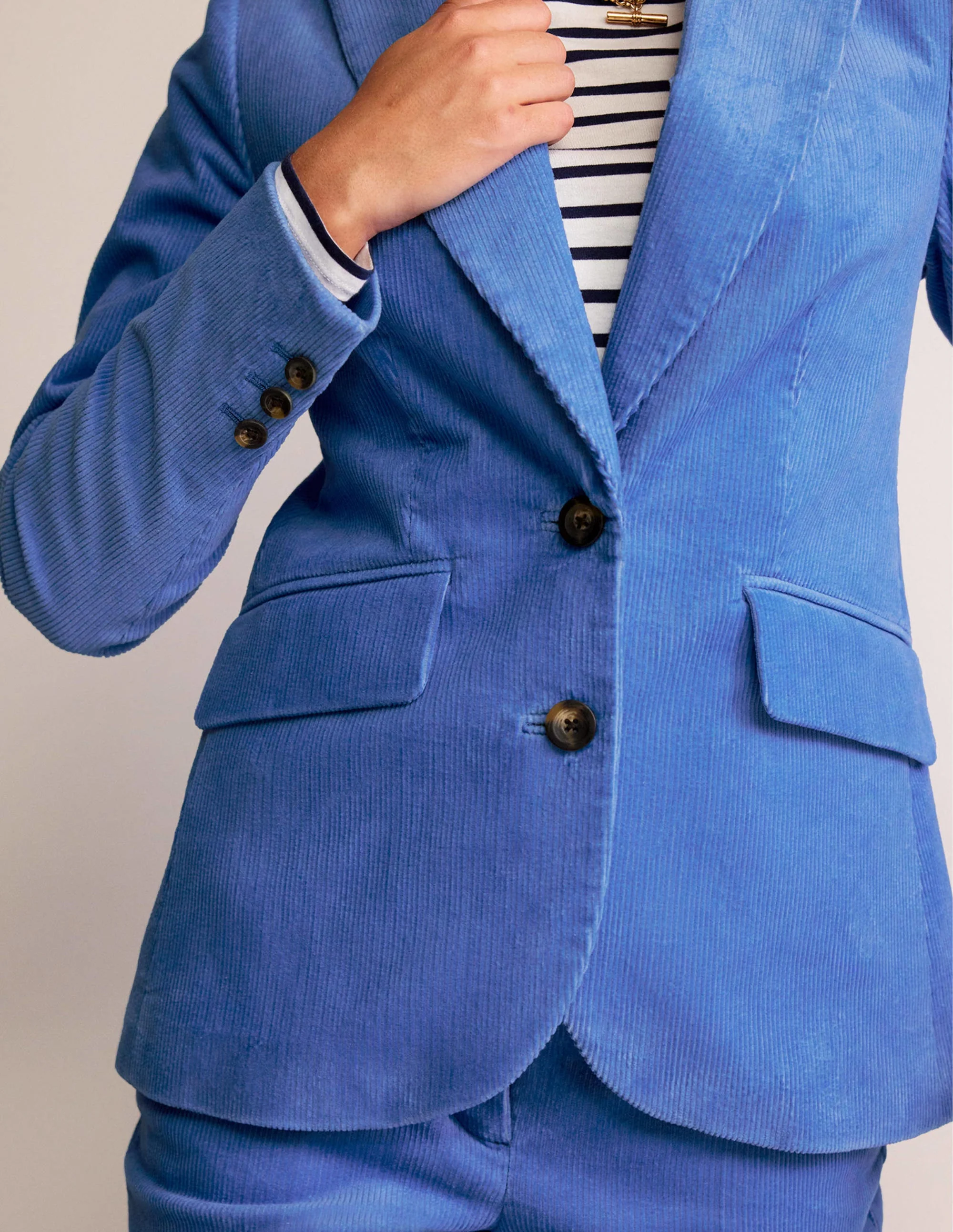Marylebone Cord Blazer-Marina - Image 2