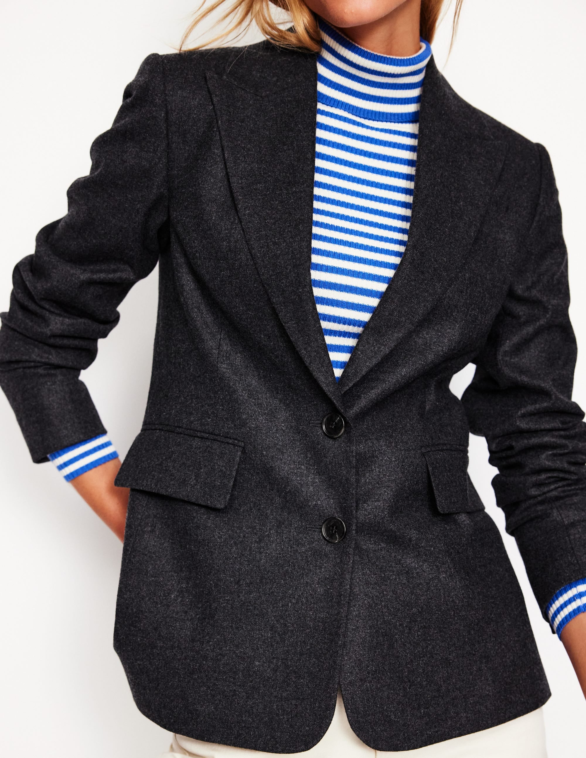 Marylebone Wool Blazer-Grey - Image 3
