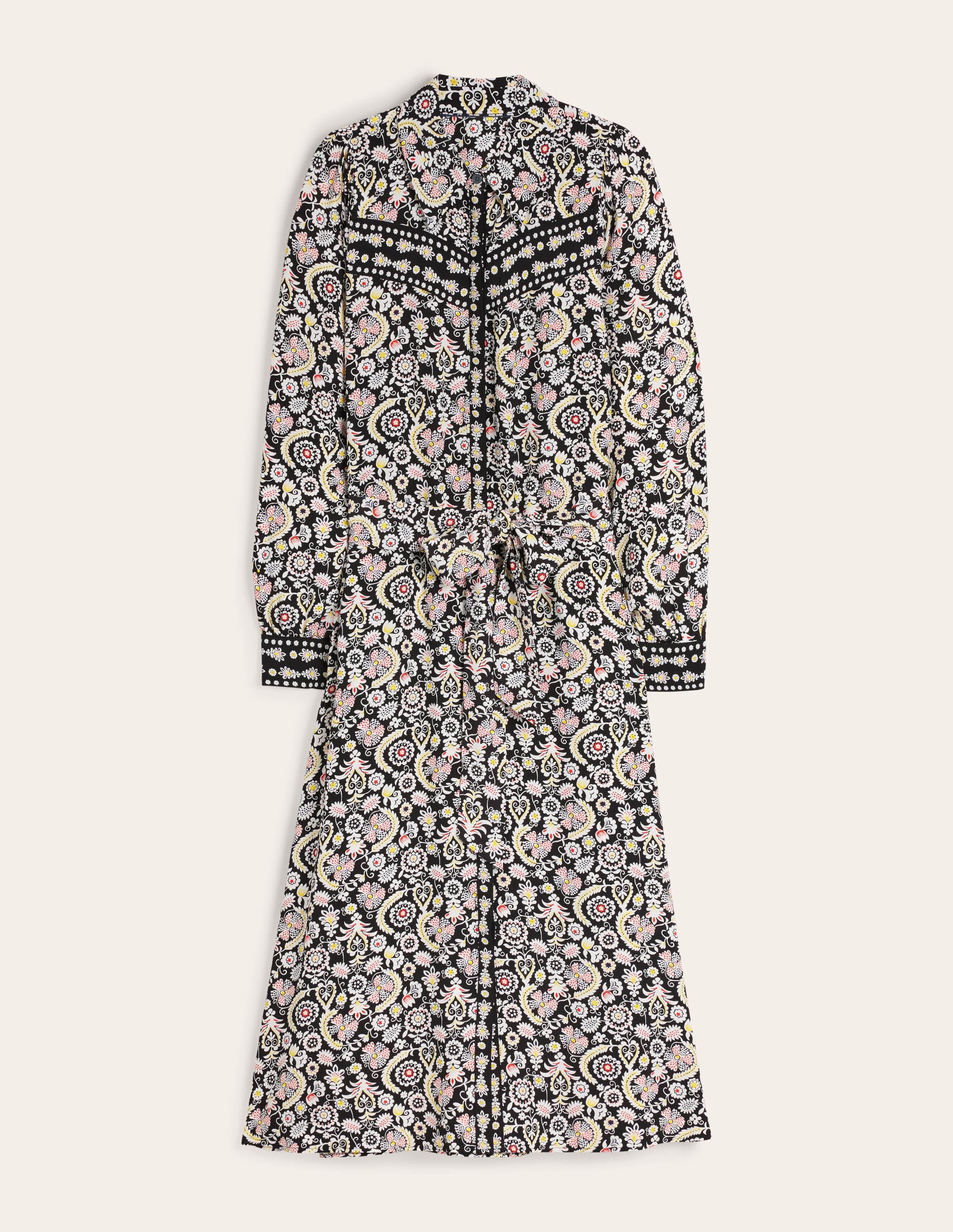 Midi Shirt Dress-Black, Tropic Charm - Image 7