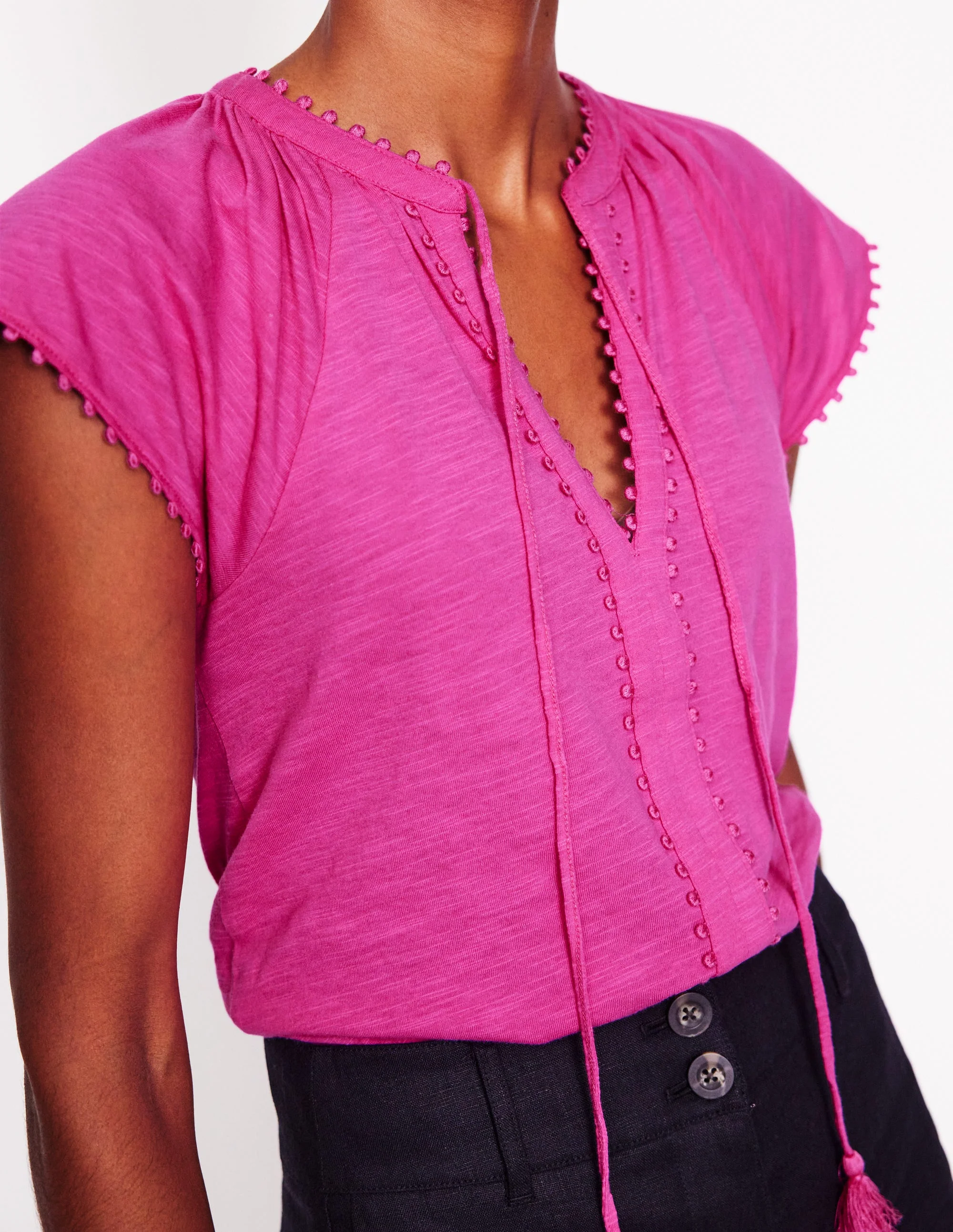 Millie Trim Detail Top-Rose Violet - Image 2