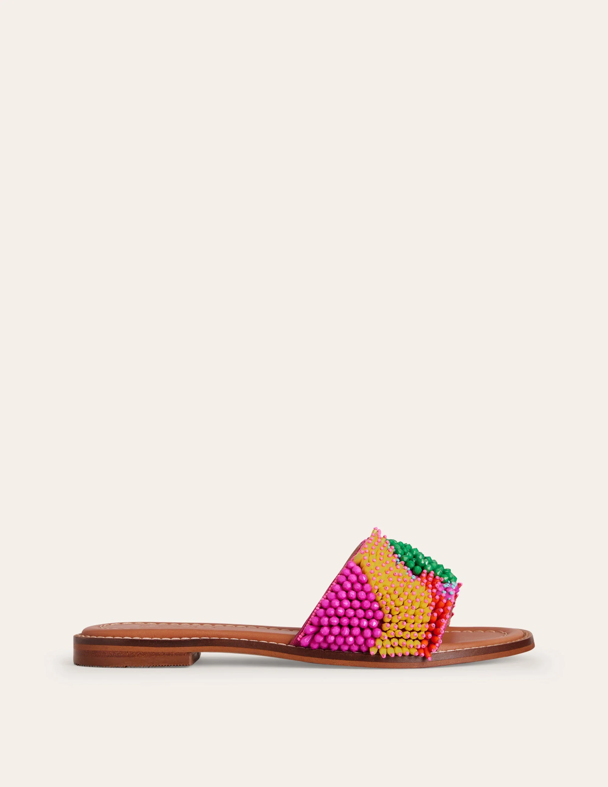Multi Bead Flat Sandal-Multi - Image 2
