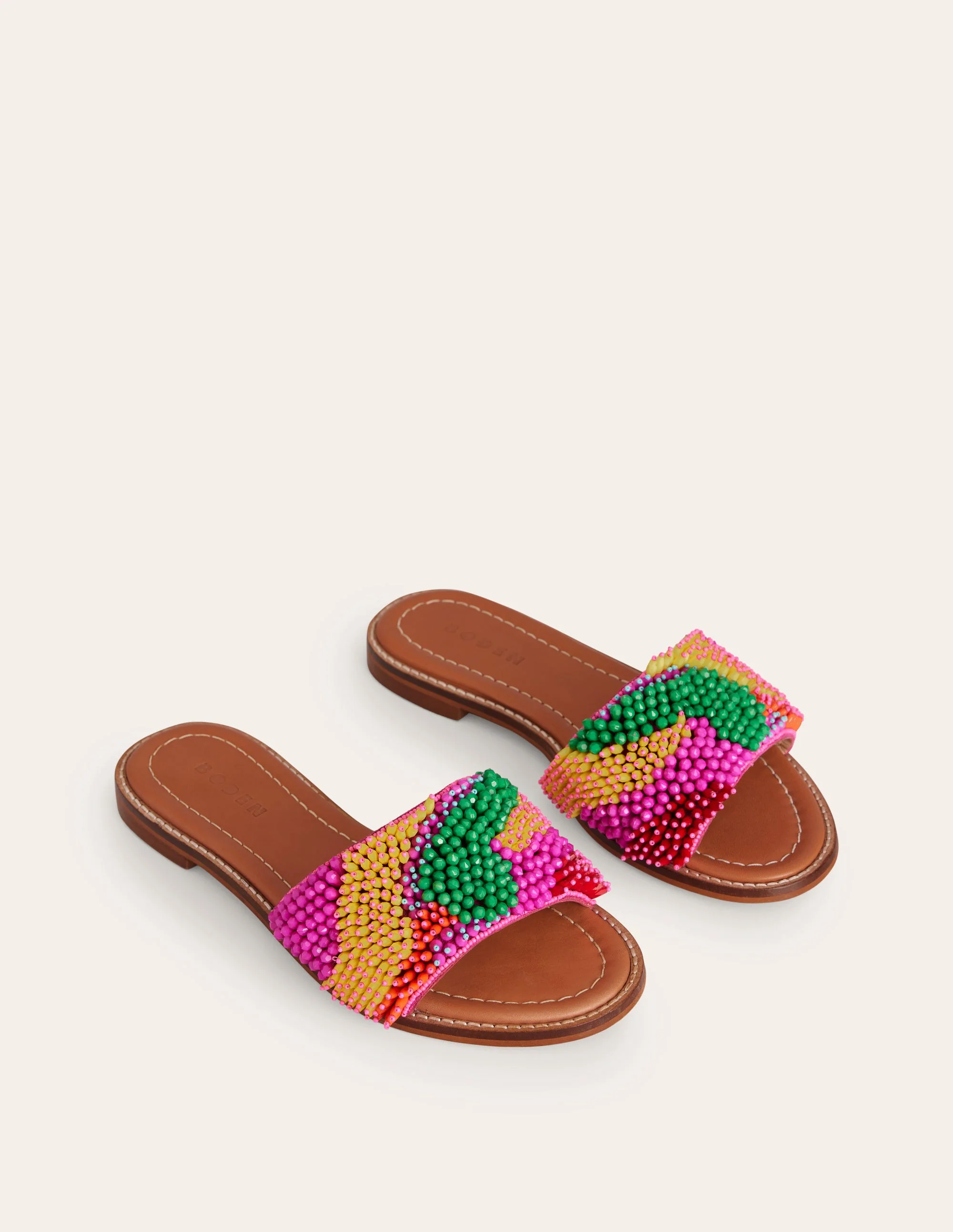 Multi Bead Flat Sandal-Multi - Image 3