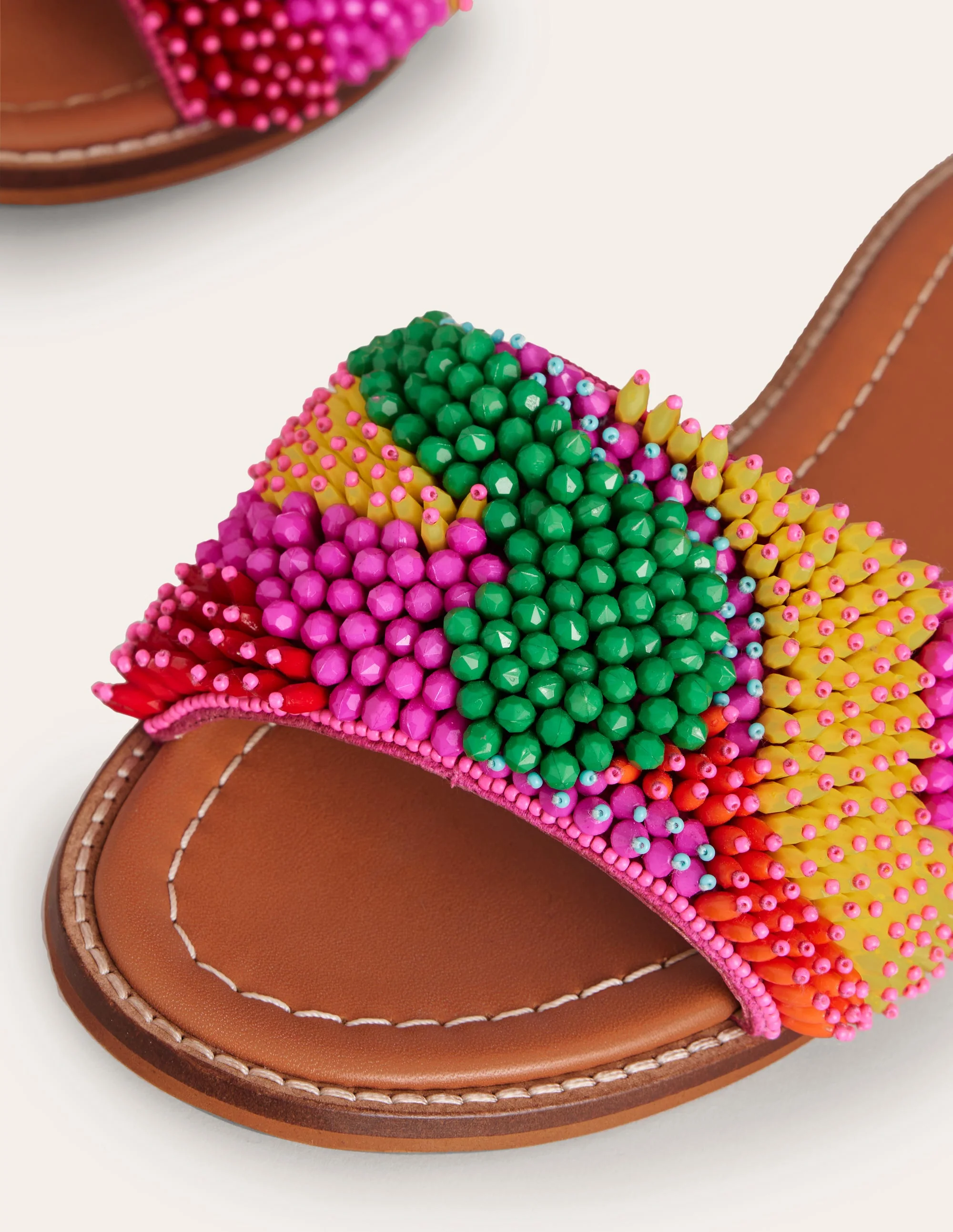 Multi Bead Flat Sandal-Multi - Image 4