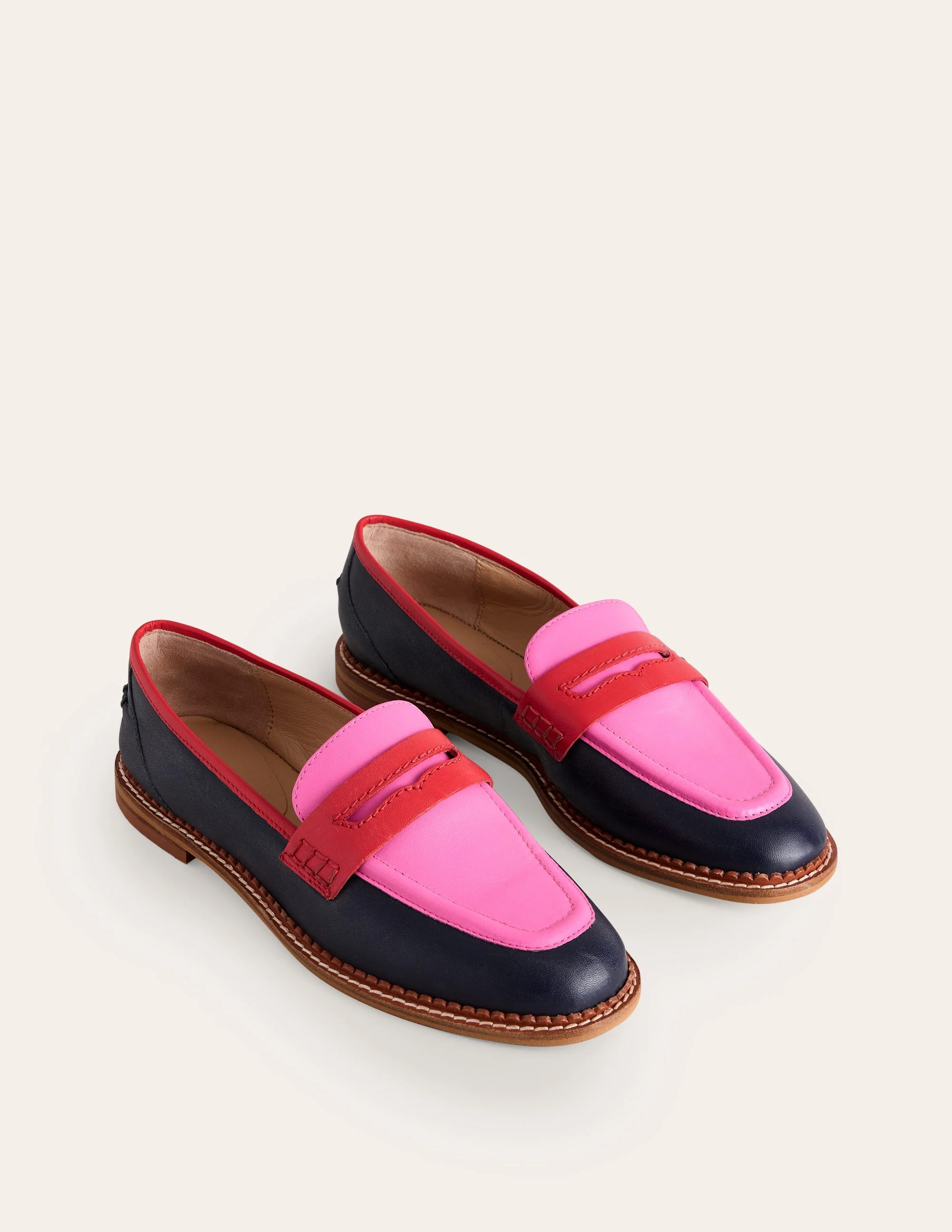 Nya Penny Loafers-Navy/Pink Tourmaline - Image 3