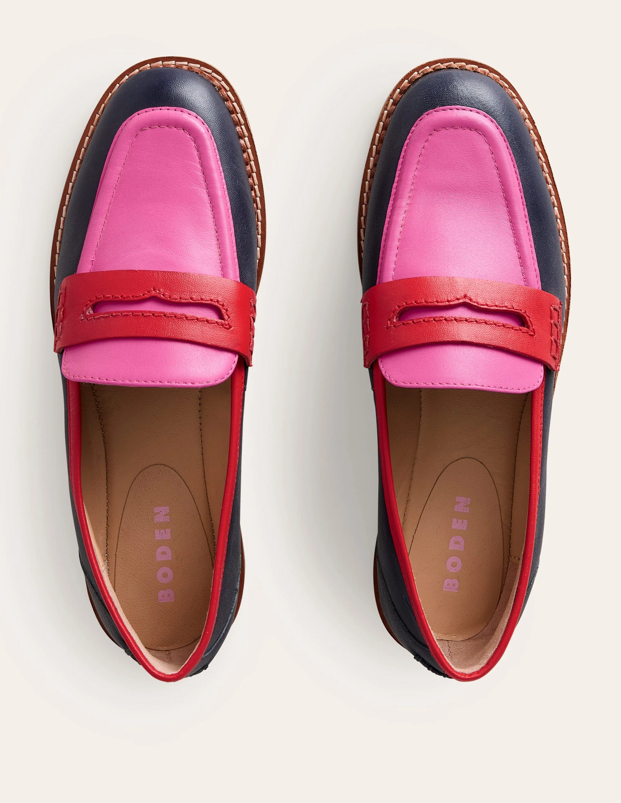 Nya Penny Loafers-Navy/Pink Tourmaline - Image 5