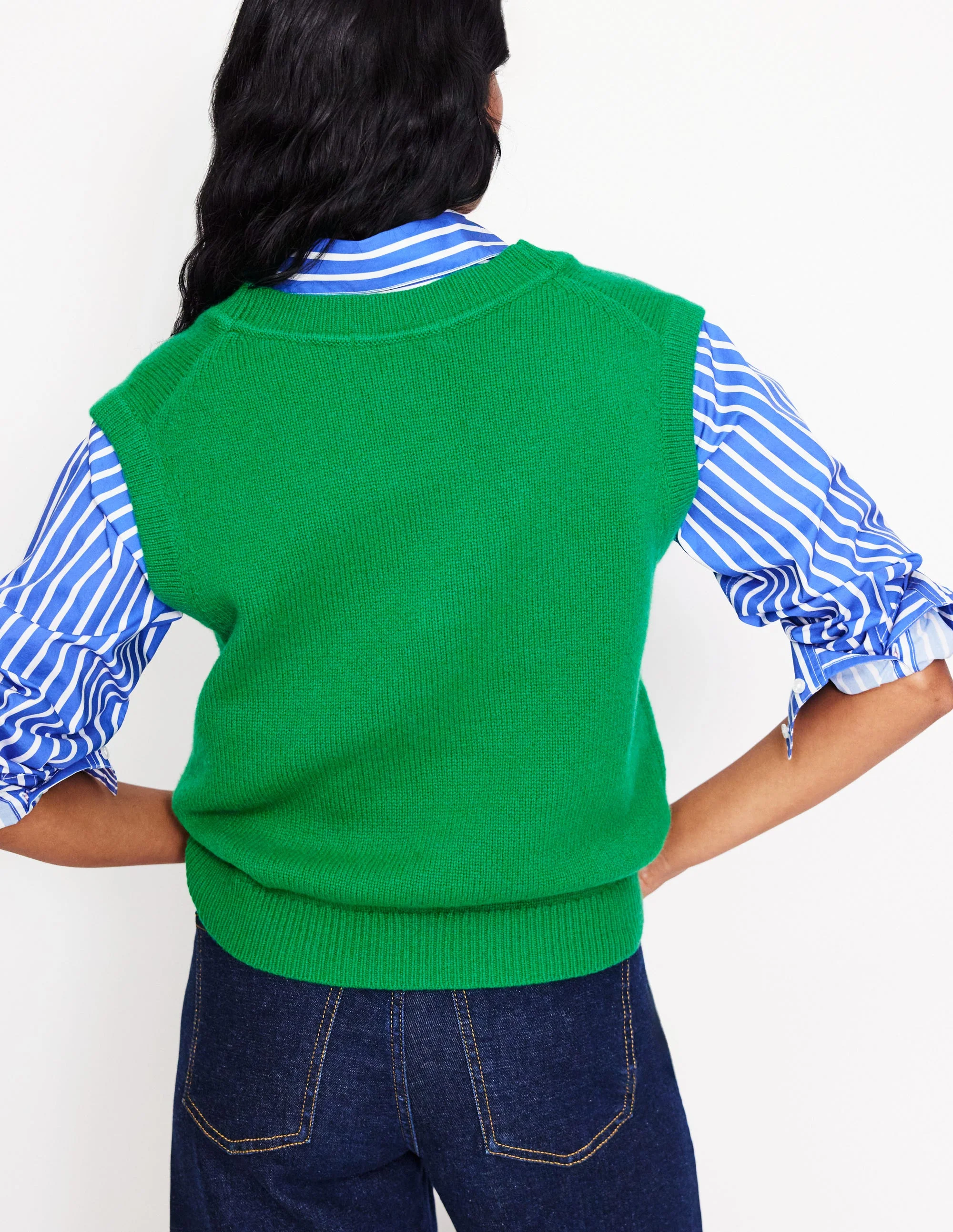 Olivia Merino Tank-Rich Emerald Green - Image 3