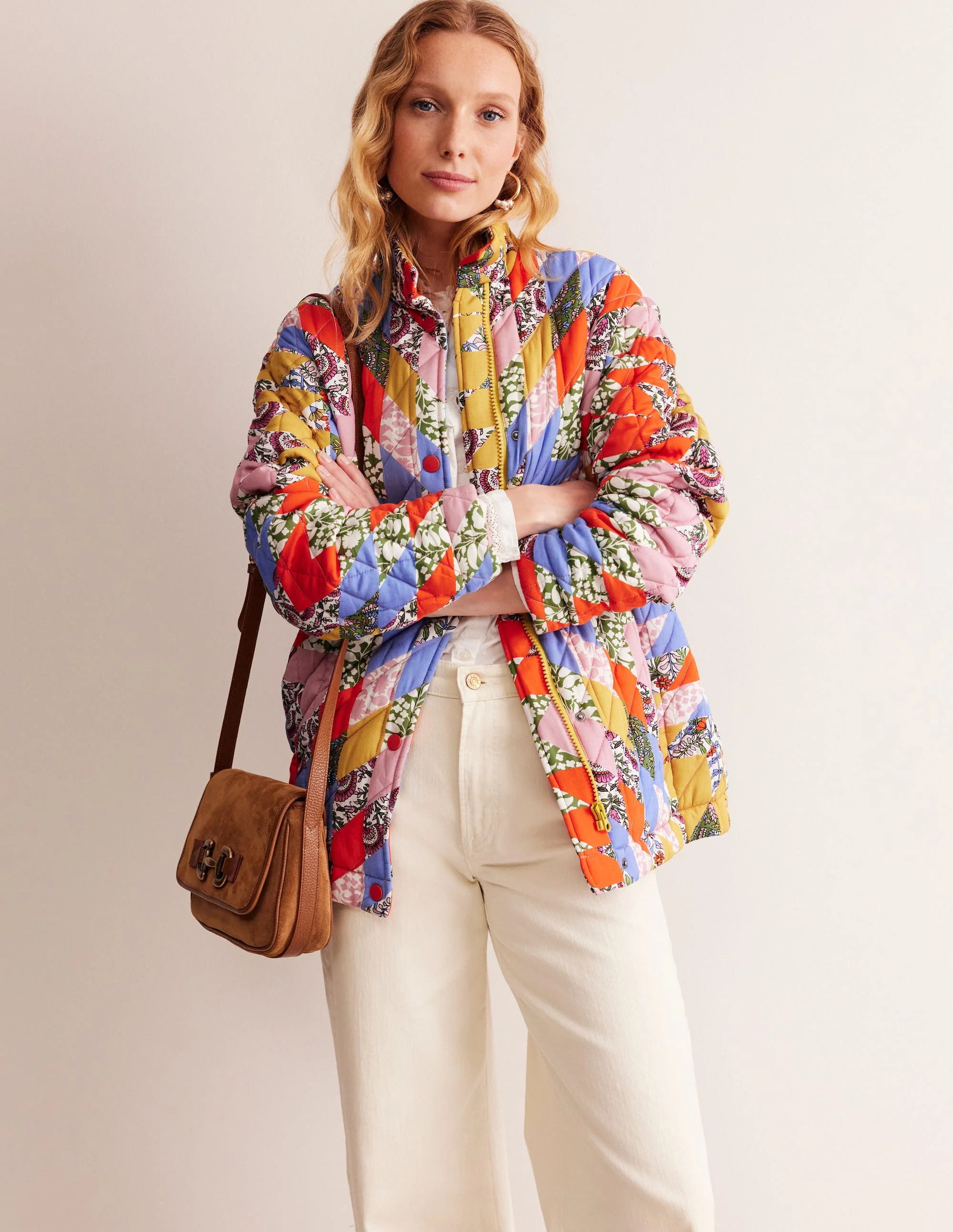 Oversized Quilted Jacket-Patchwork Floral - Image 2