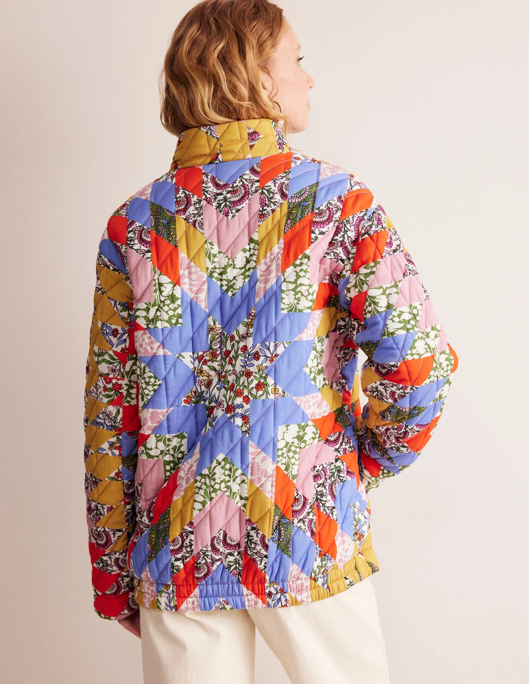 Oversized Quilted Jacket-Patchwork Floral - Image 4
