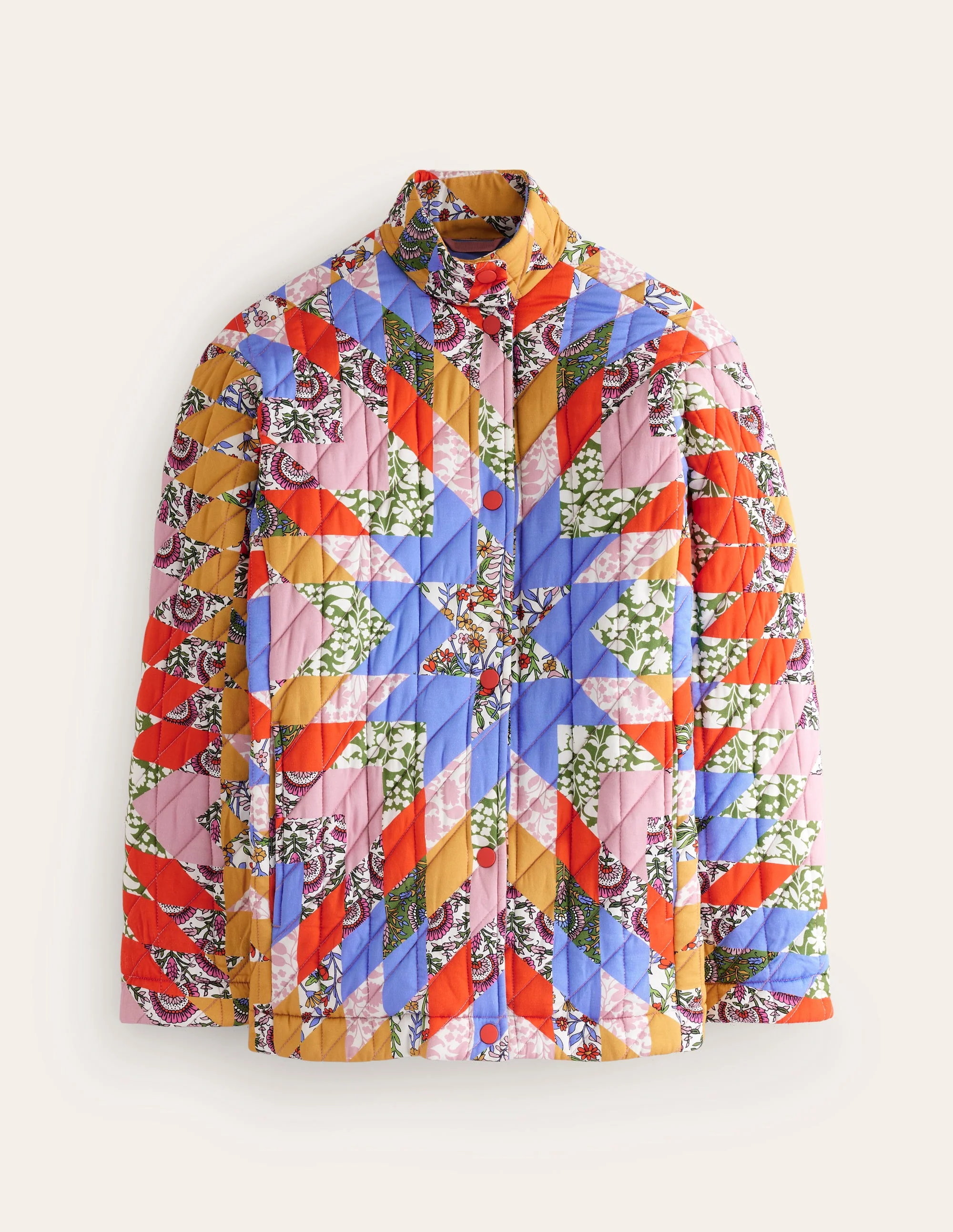 Oversized Quilted Jacket-Patchwork Floral - Image 6