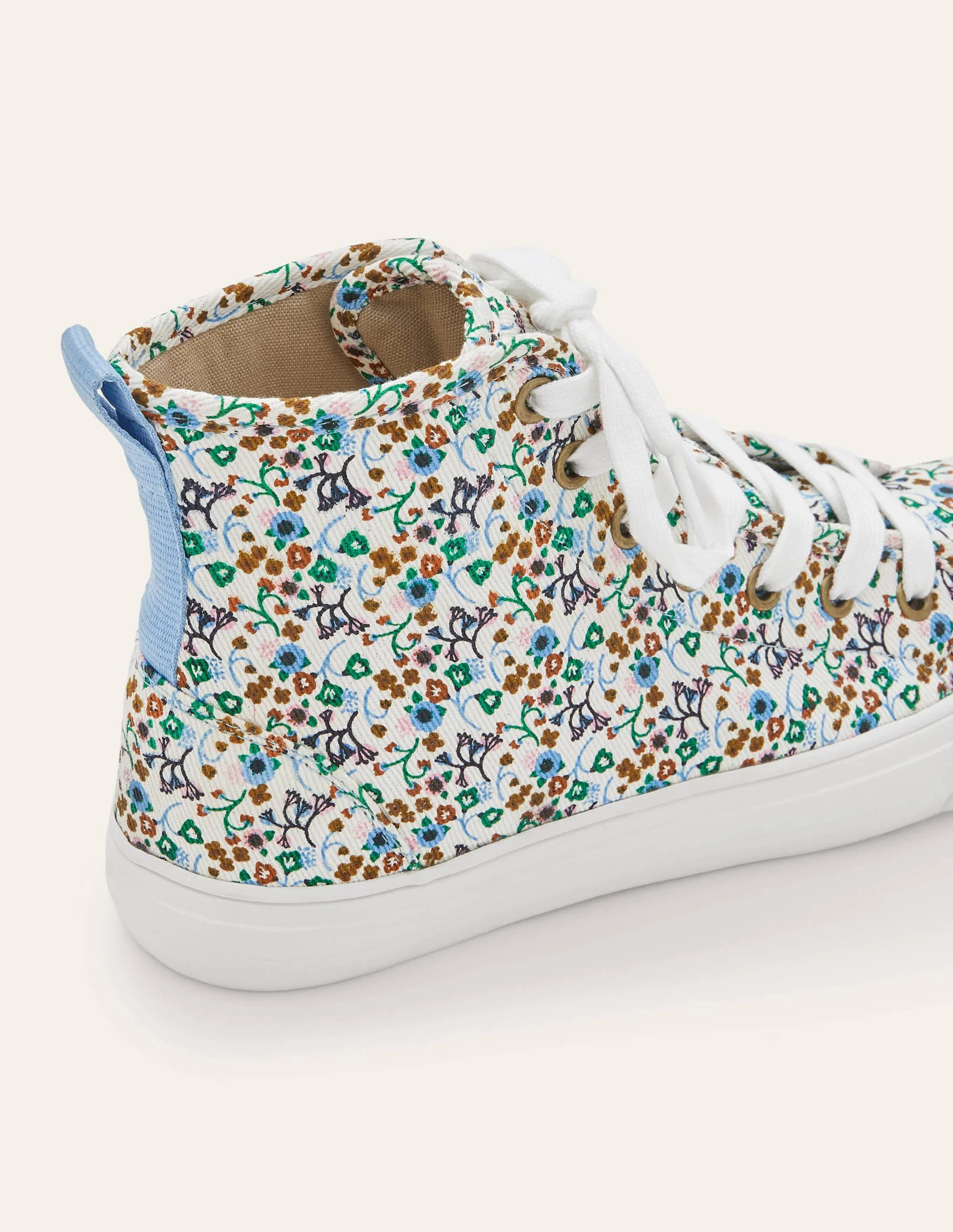 Philippa Trainers-Ivory, Floral Print - Image 3