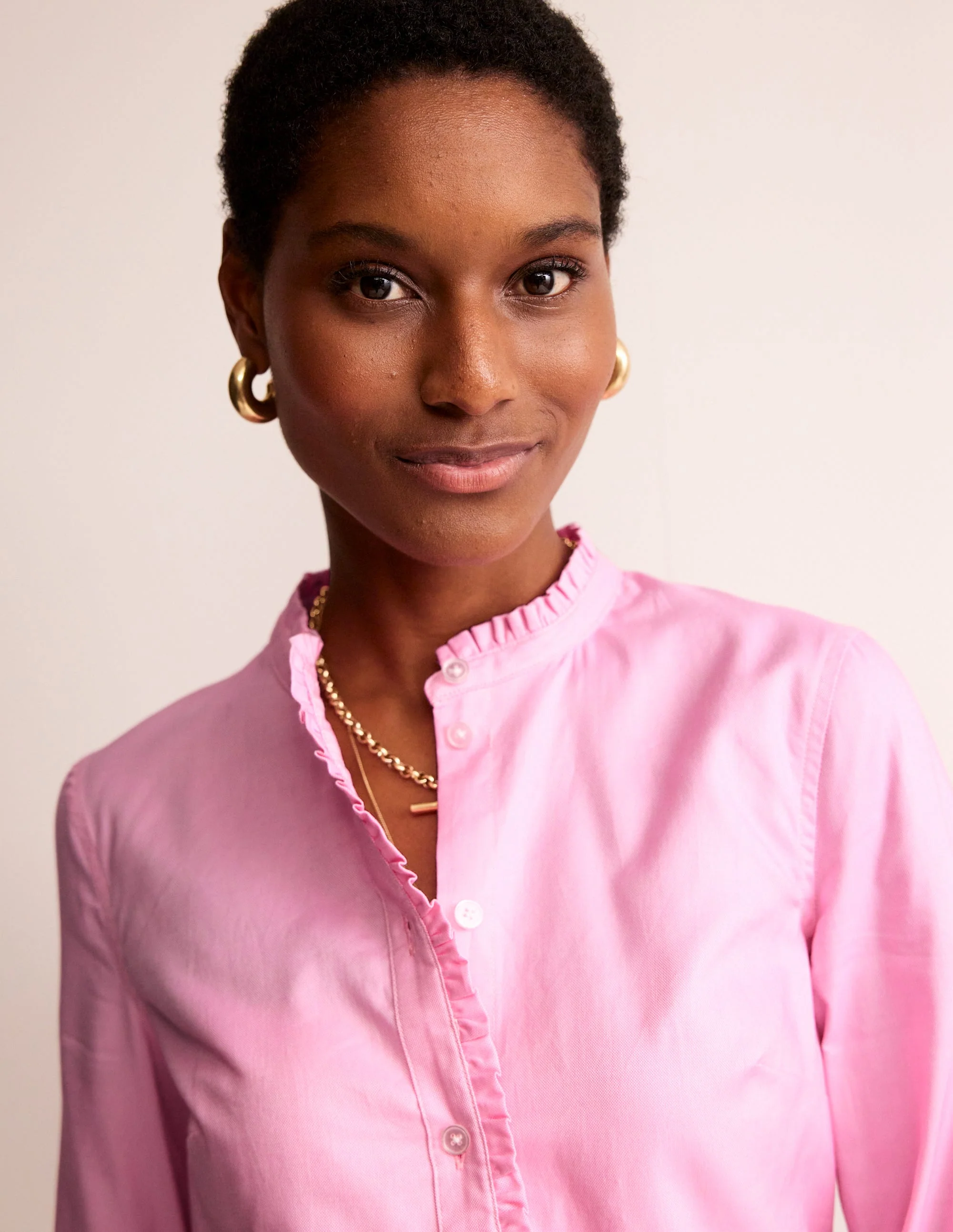 Phoebe Cotton Shirt-Pink Oxford - Image 2