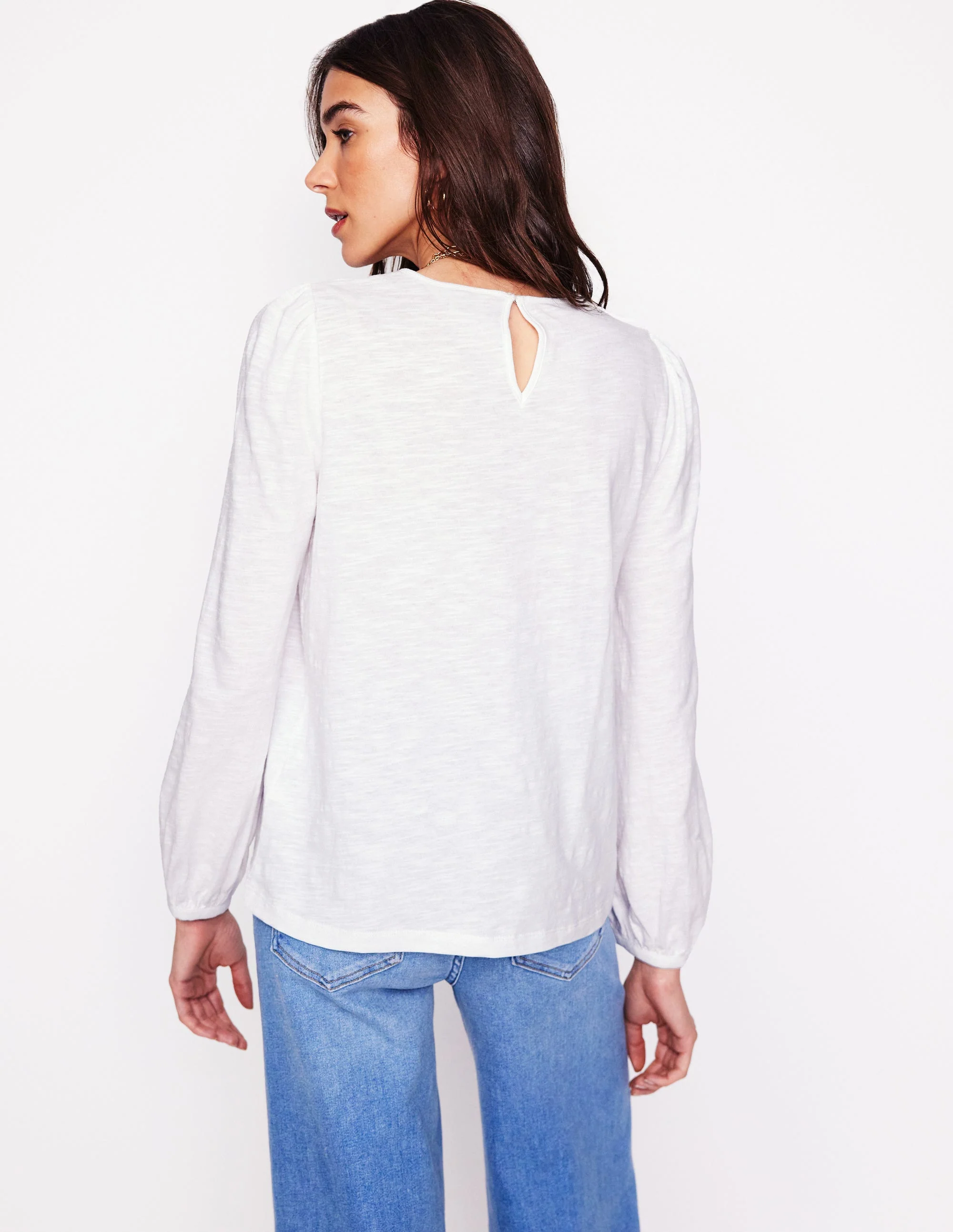 Pintuck Yoke Top-White - Image 3