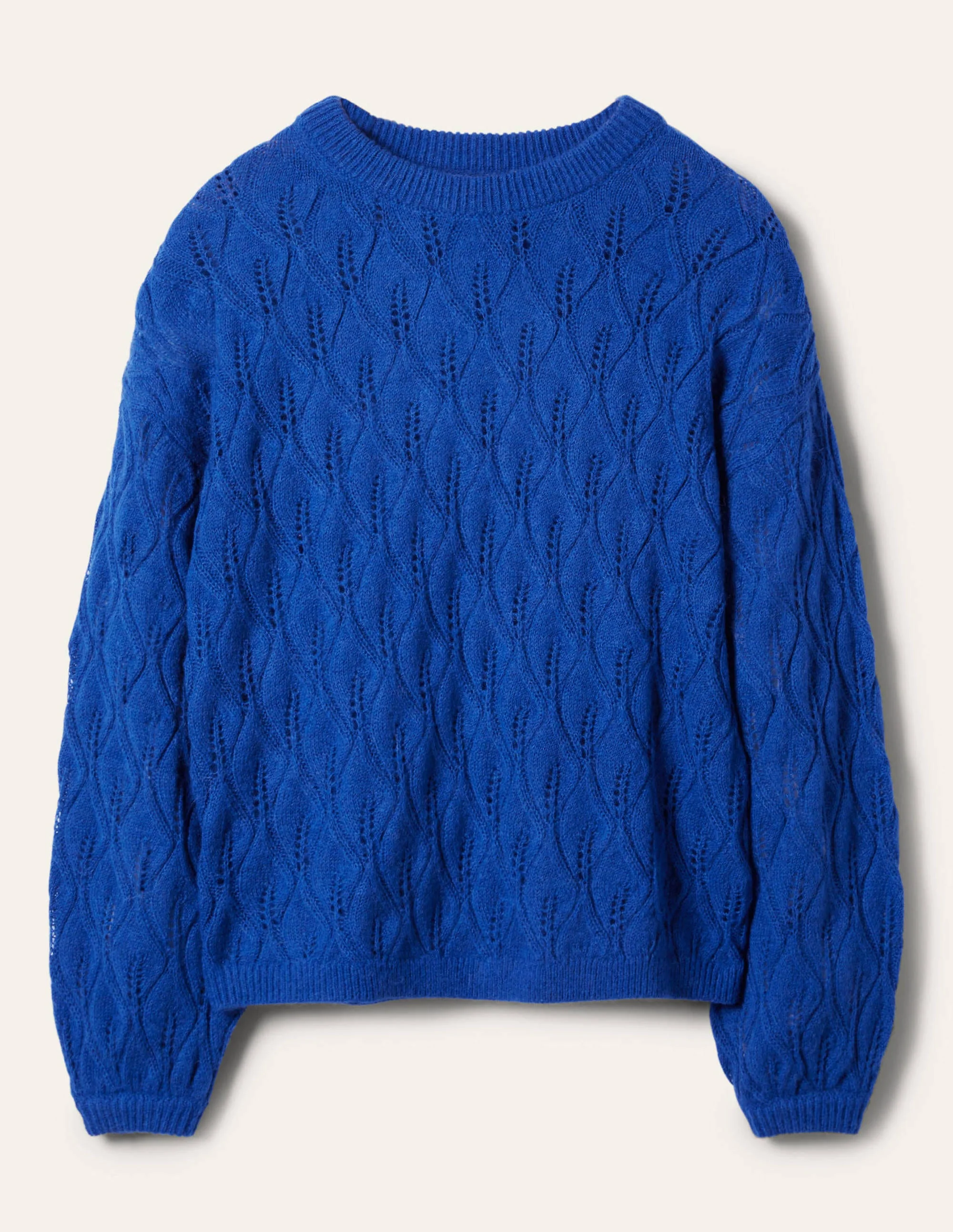 Pointelle Fluffy Jumper-Cobalt - Image 5