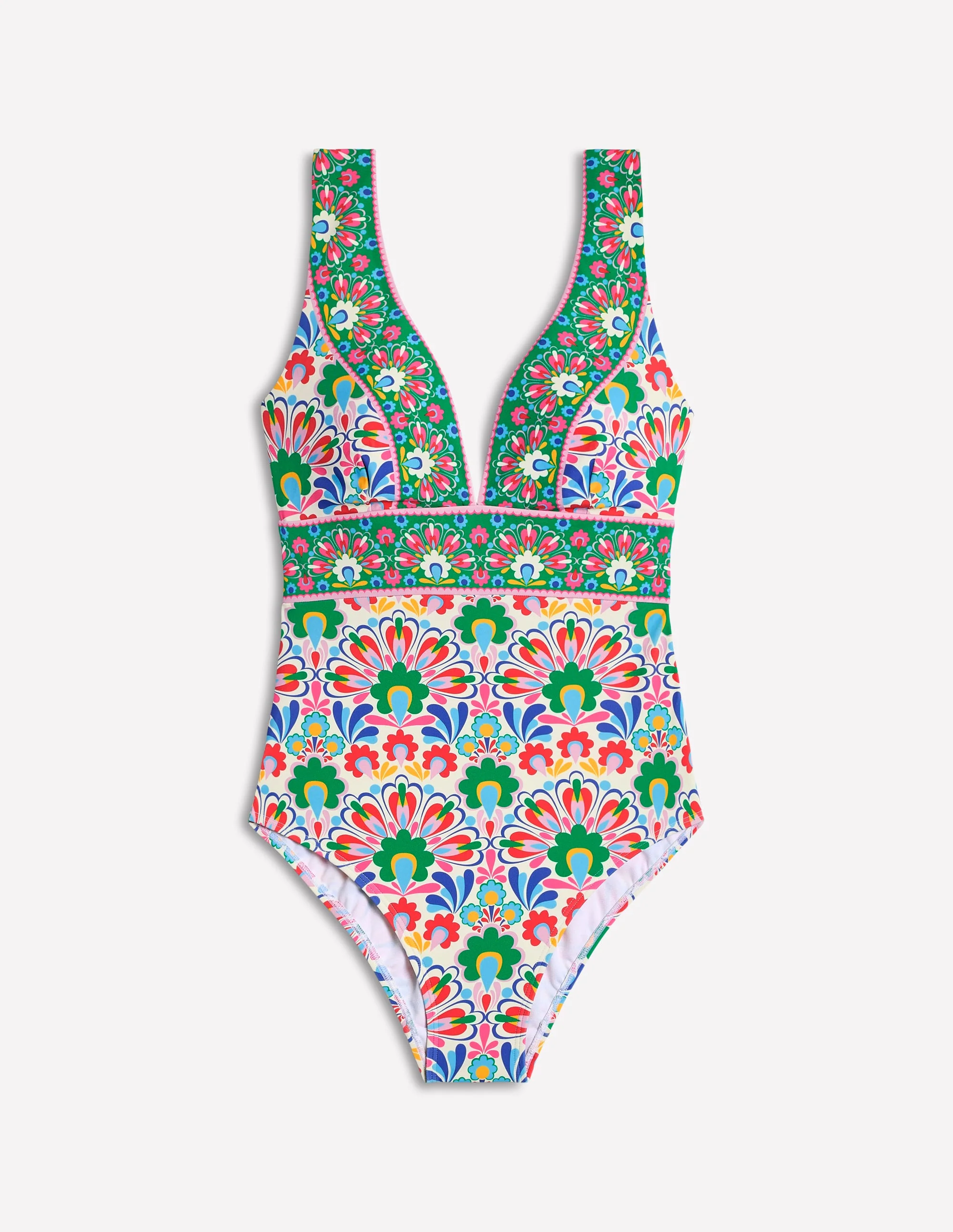 Porto V-neck Swimsuit-Multi, Decorative Dandelion - Image 6
