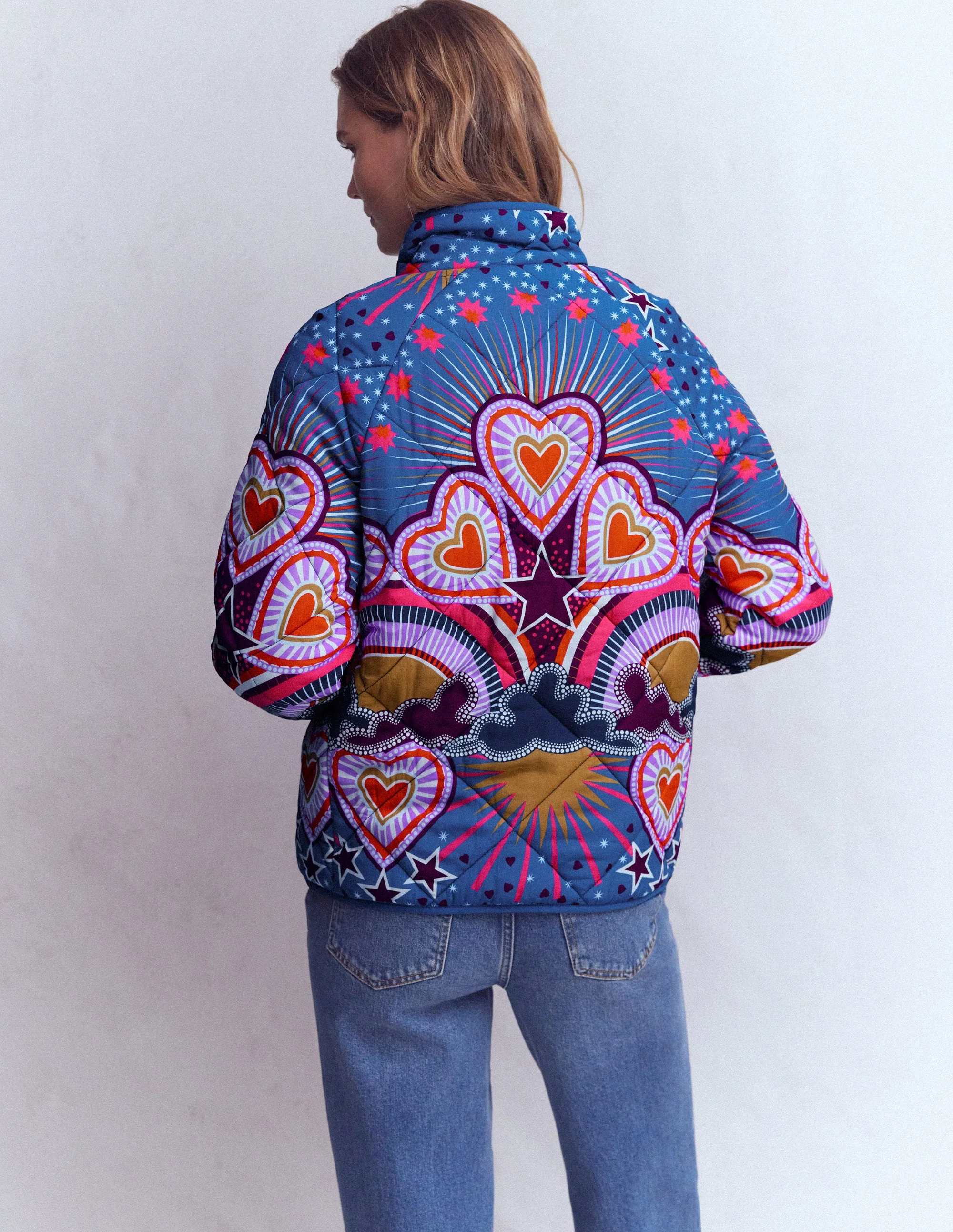 Printed Quilted Jacket-Multi, Conversational - Image 3