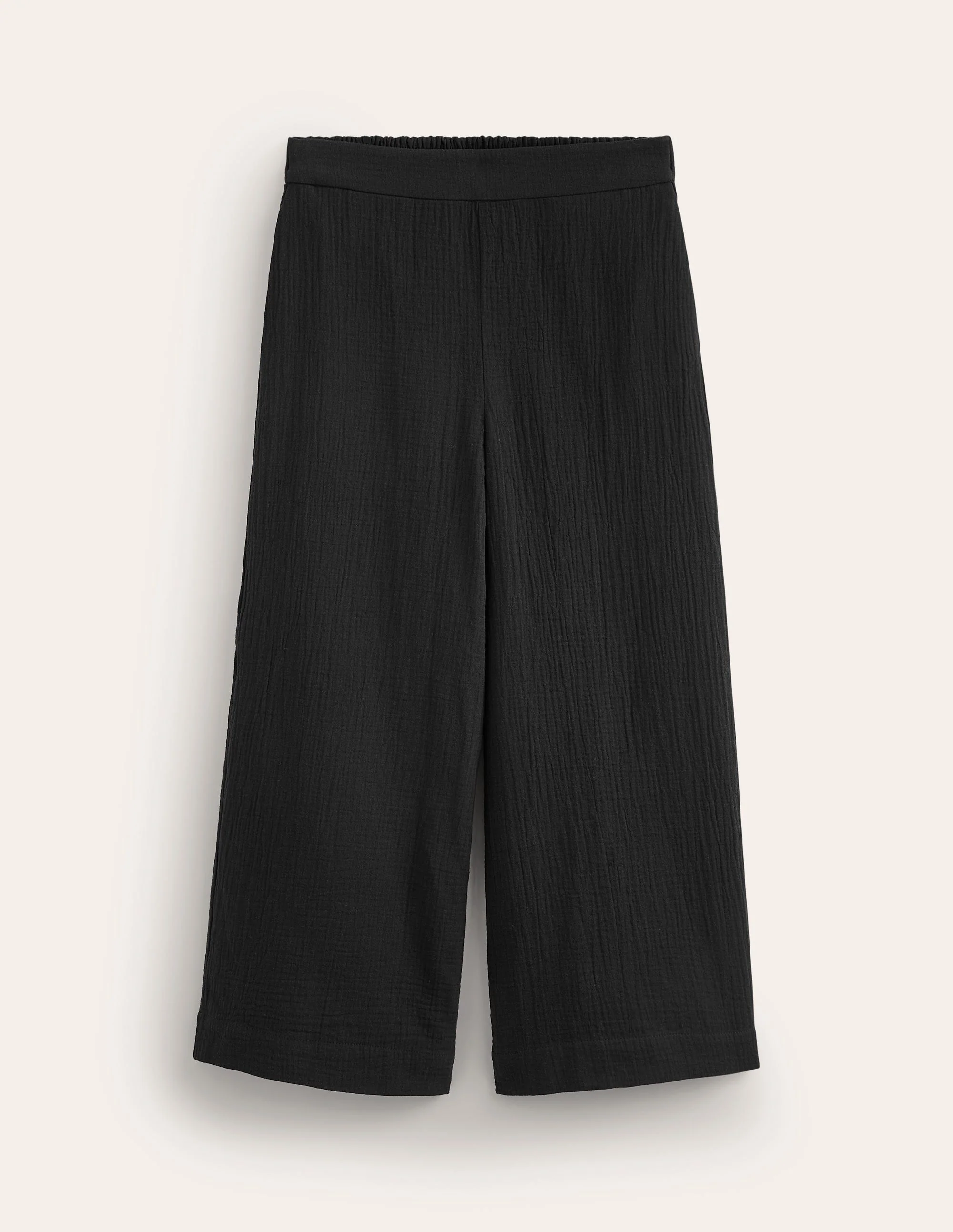 Pull-on Doublecloth Trousers-Black - Image 5