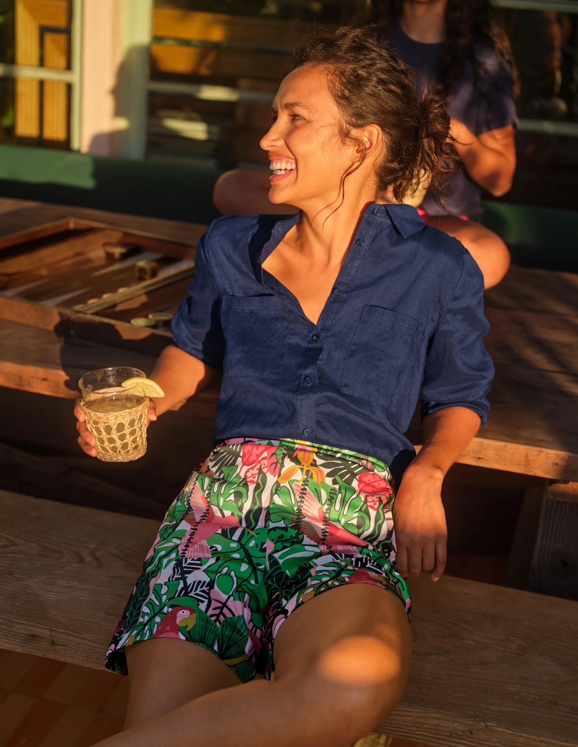 Pull On Shorts-Palm Leaf, Paradise Jungle - Image 6