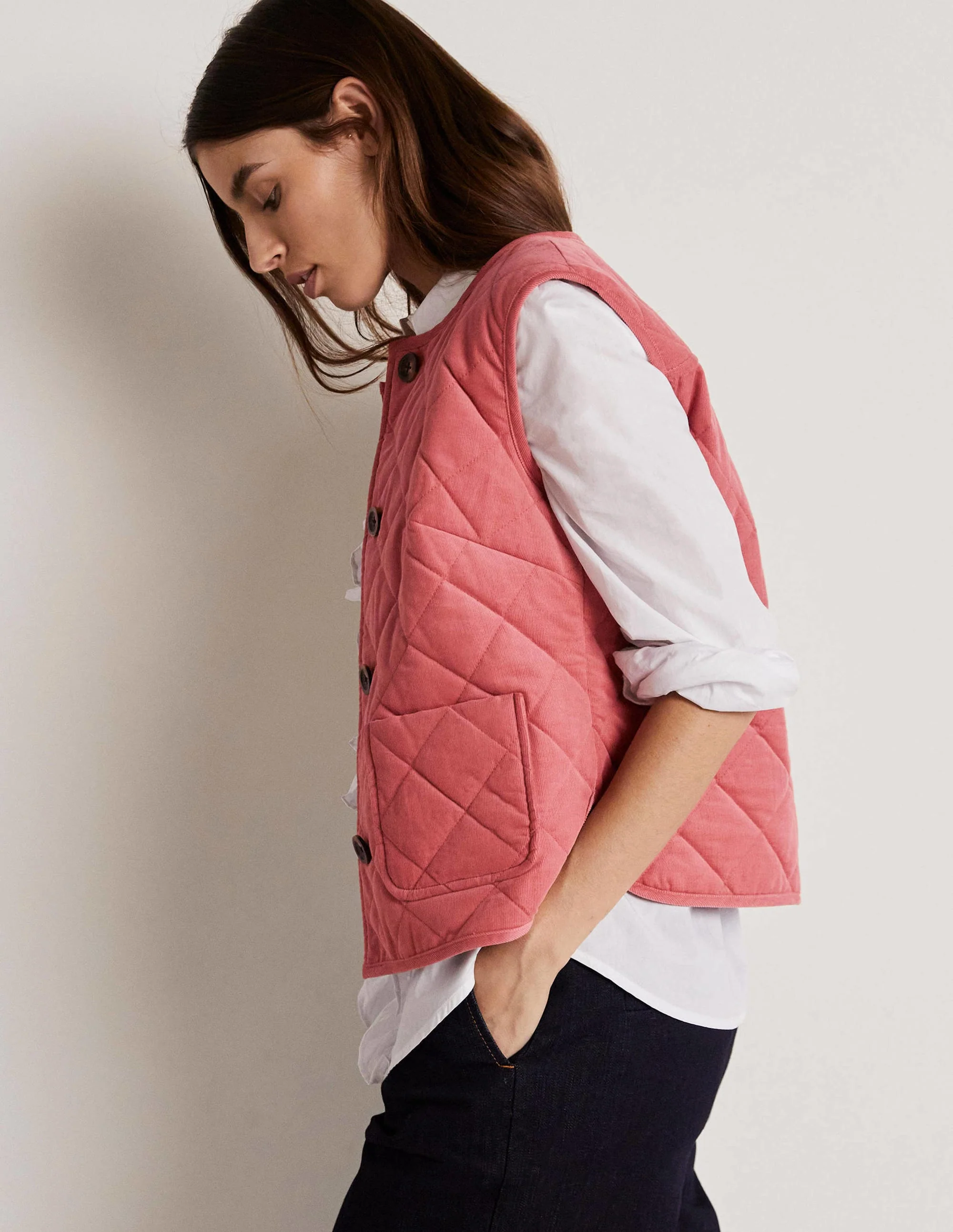 Quilted Vest-Dusty Red - Image 4
