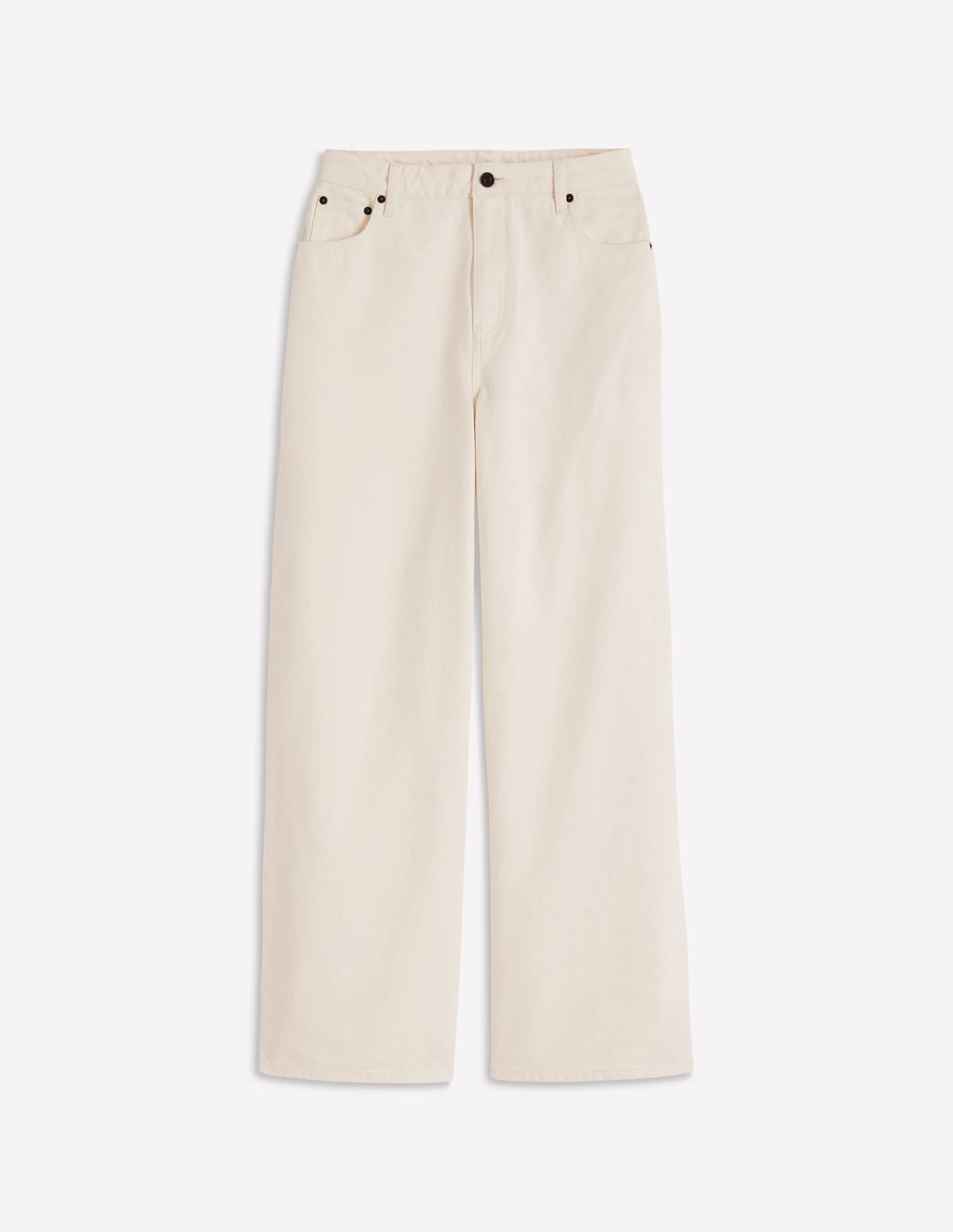 Relaxed Wide Leg  Jeans-Ecru - Image 6