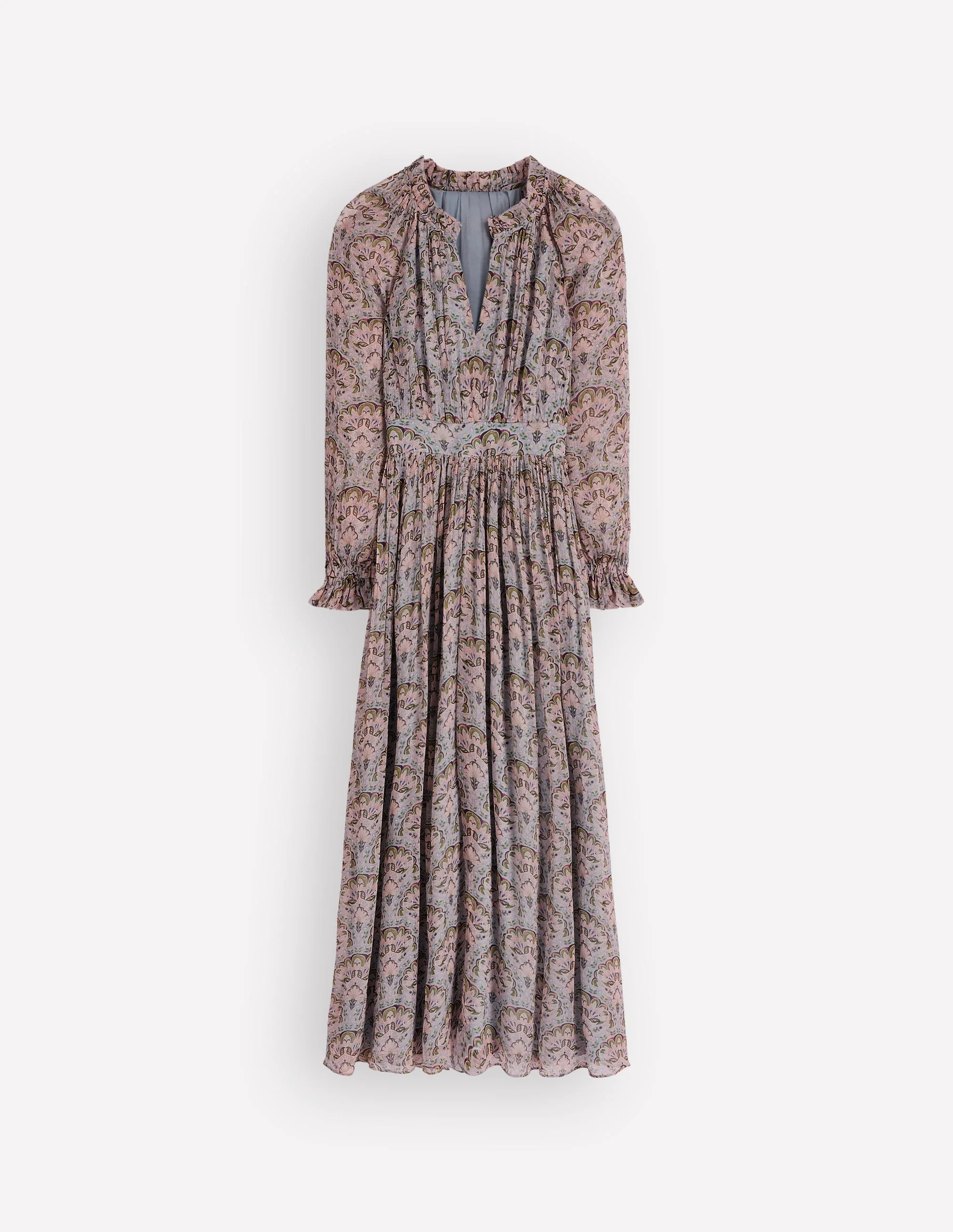 Romantic Ruffle Neck Dress-Multi Paradise Gardens - Image 8