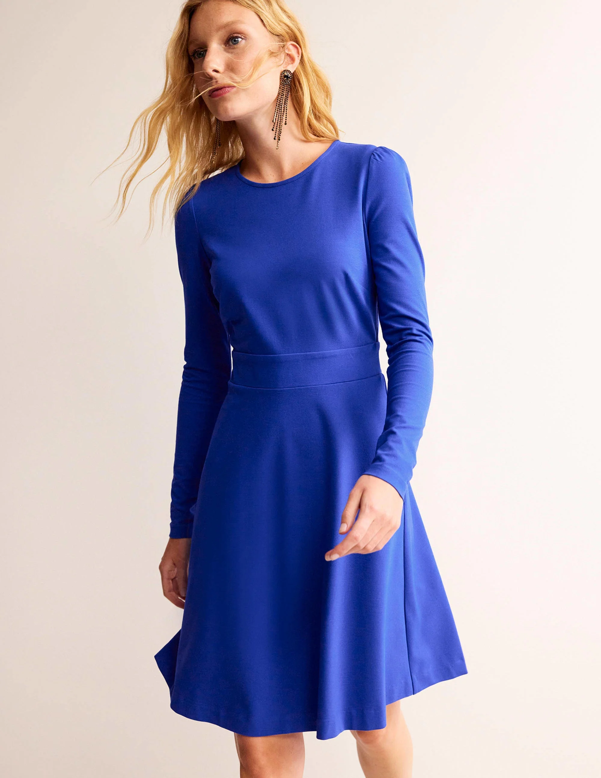 Sabrina Ponte Dress-Bright Blue - Image 4