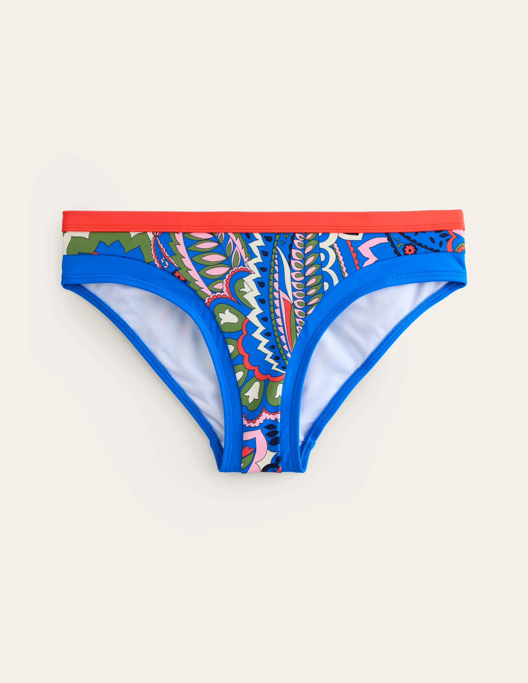 Santorini Bikini Bottoms-Blue, Foliage Paisley - Image 5