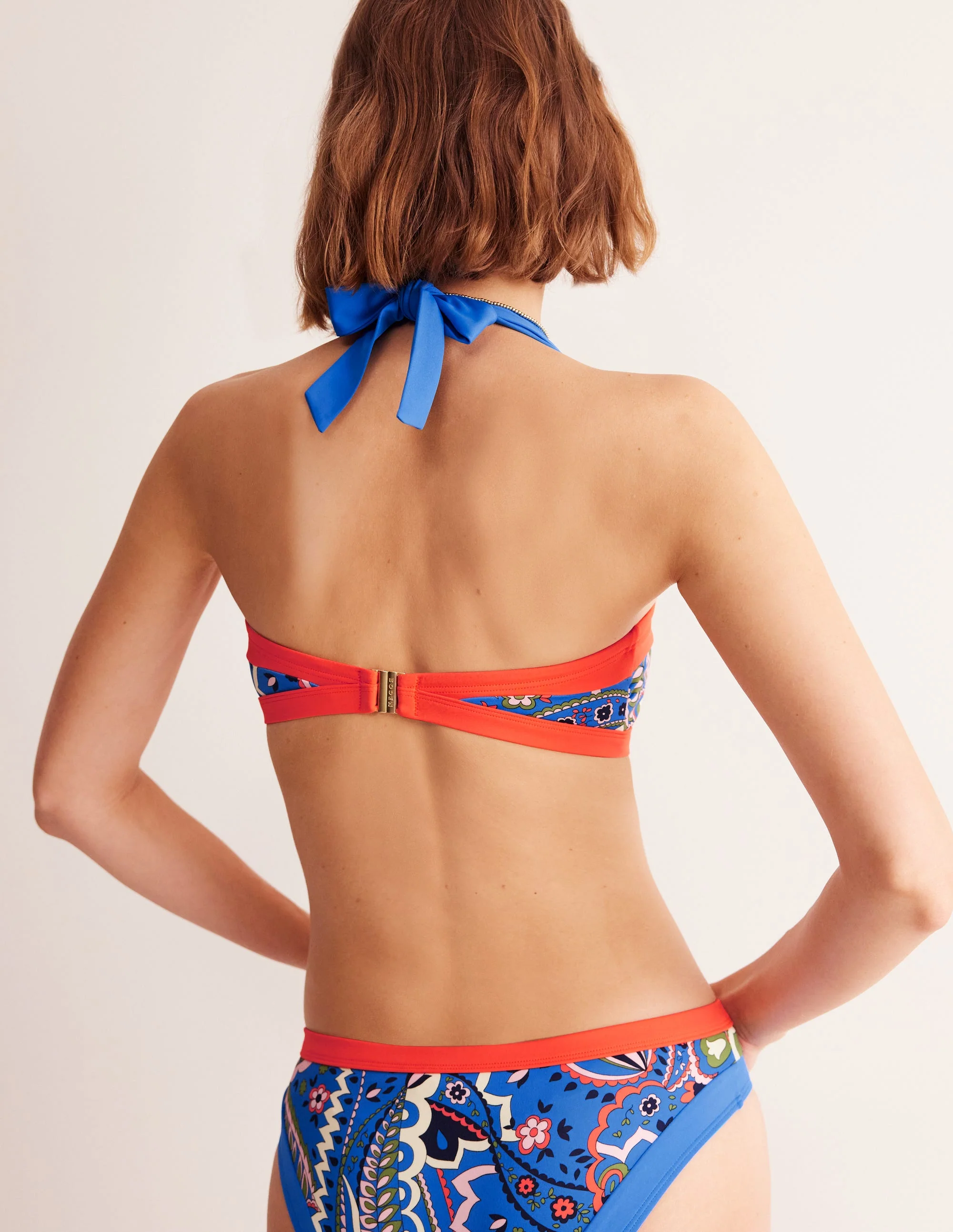 Santorini Bikini Top-Blue, Foliage Paisley - Image 3