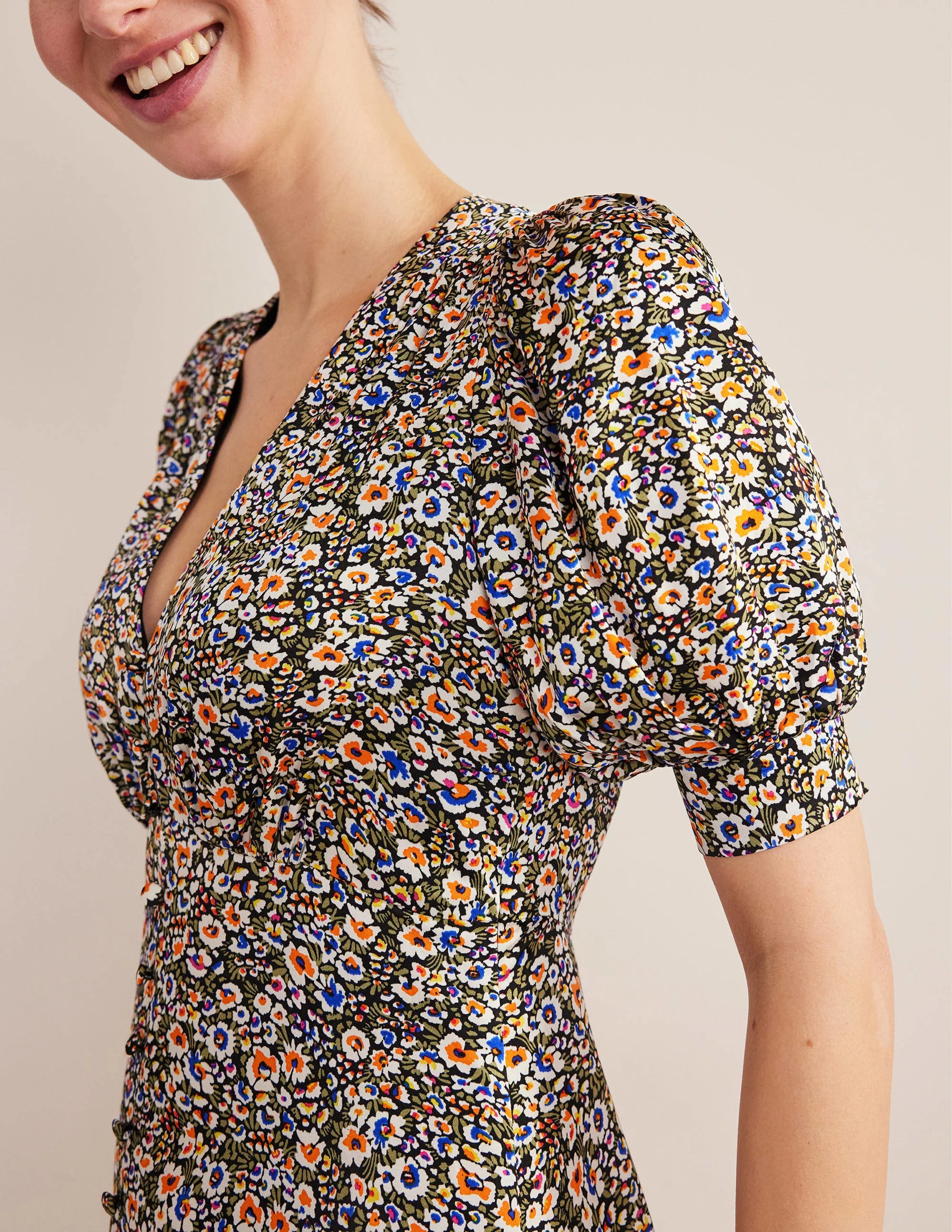 Satin Midi Tea Dress-Multi, Eden Bloom - Image 2