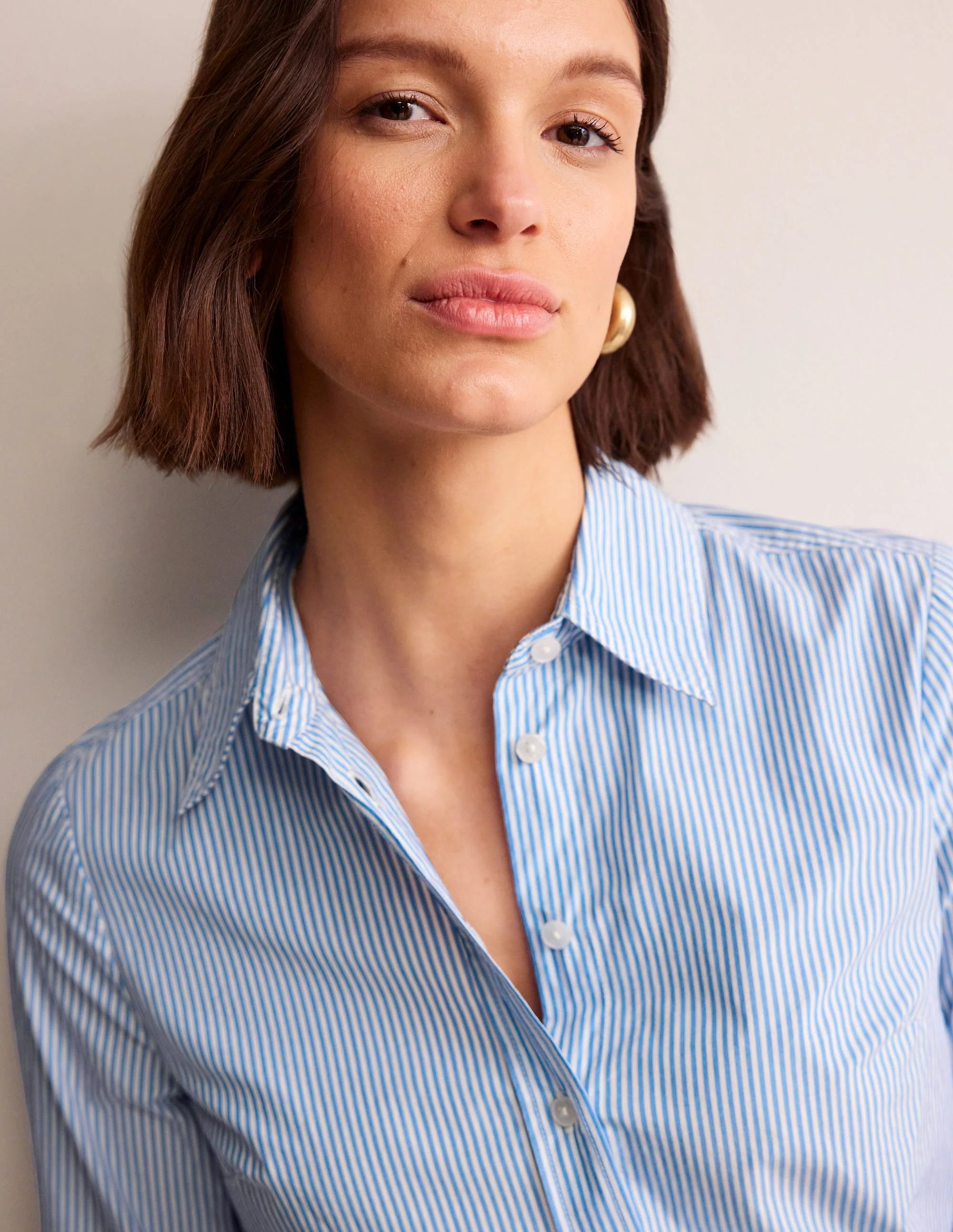 Sienna Cotton Shirt-Fine Blue Stripe - Image 2