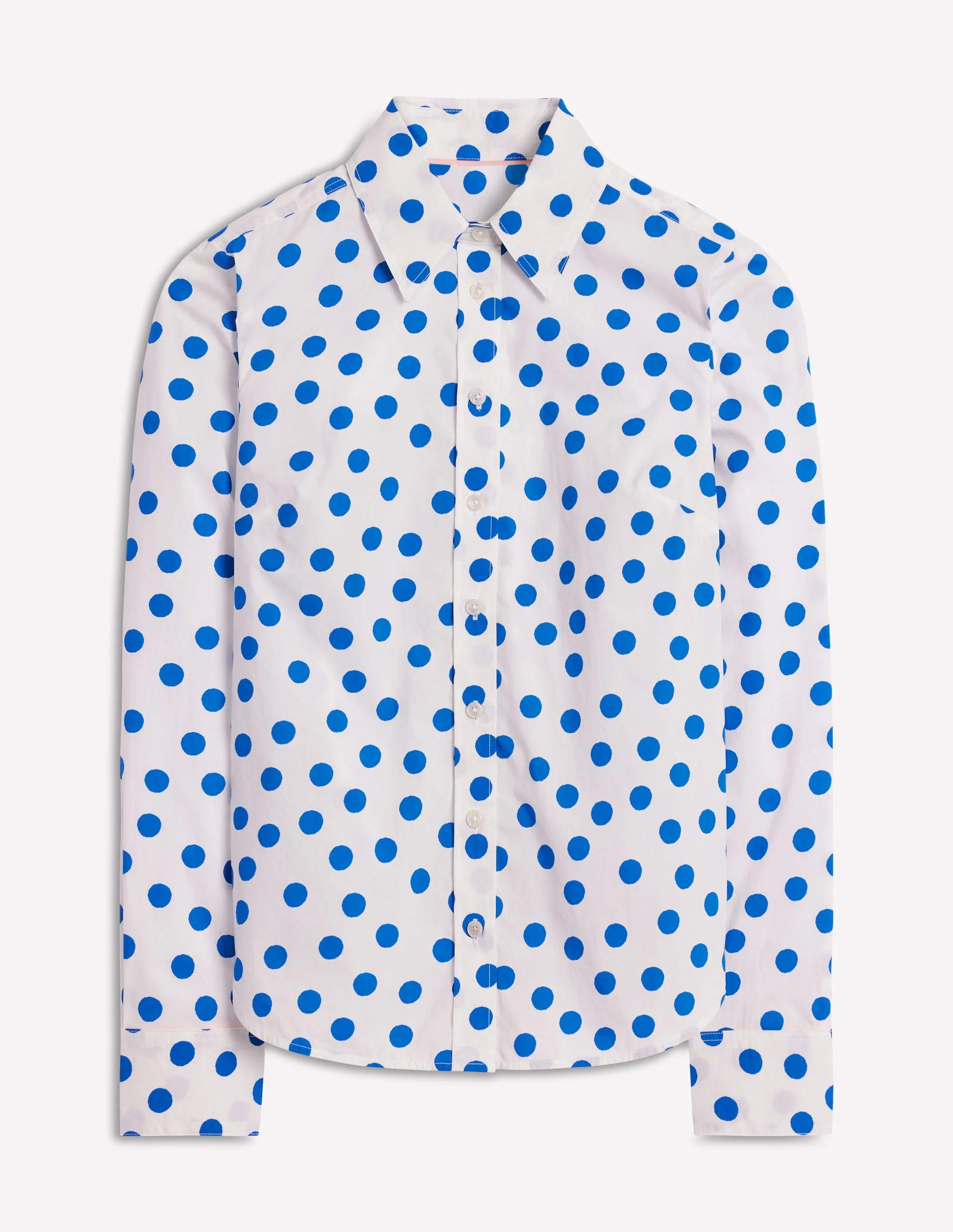 Sienna Cotton Shirt-Ivory, Blue Abstract Dot - Image 6