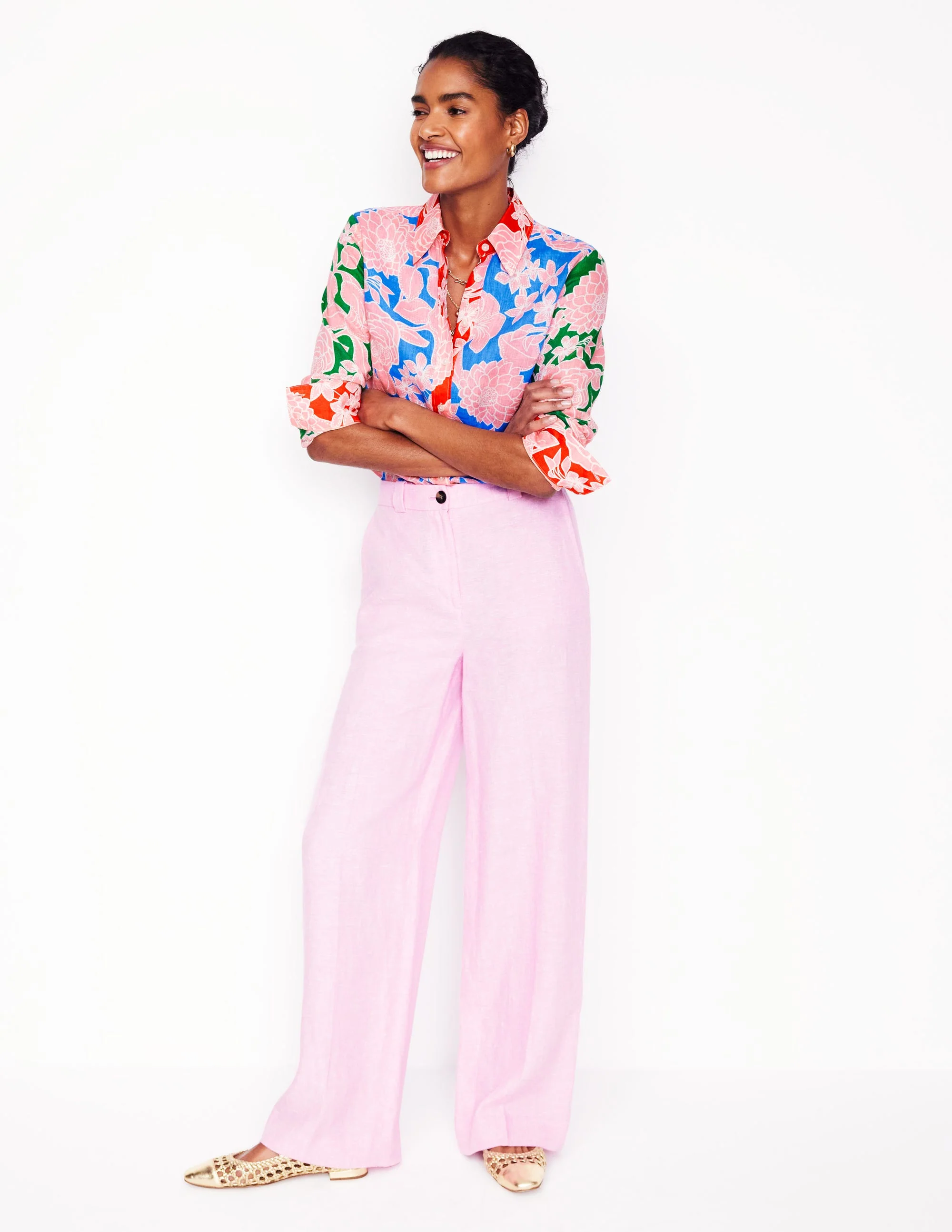 Sienna Linen Shirt-Multi, Blossom Cascade - Image 5