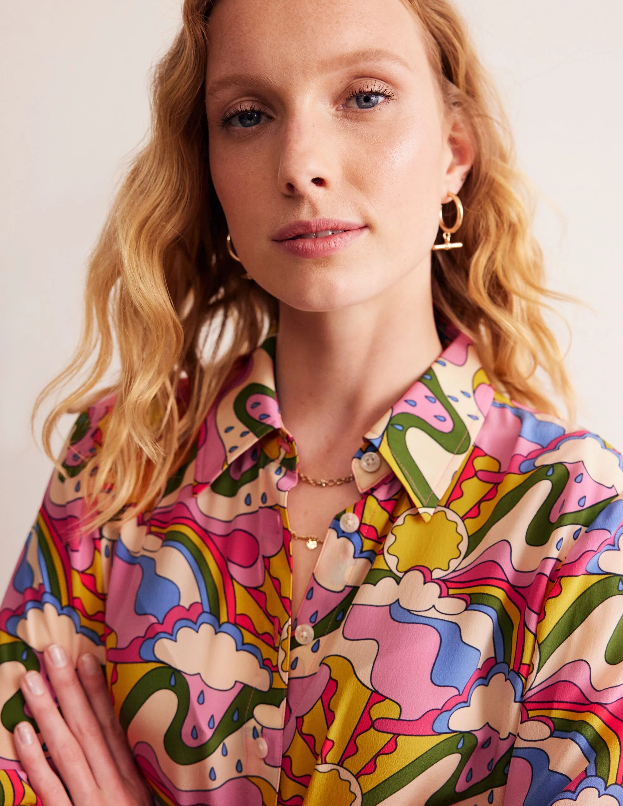 Sienna Silk Shirt-Multi,  Sunshine - Image 2
