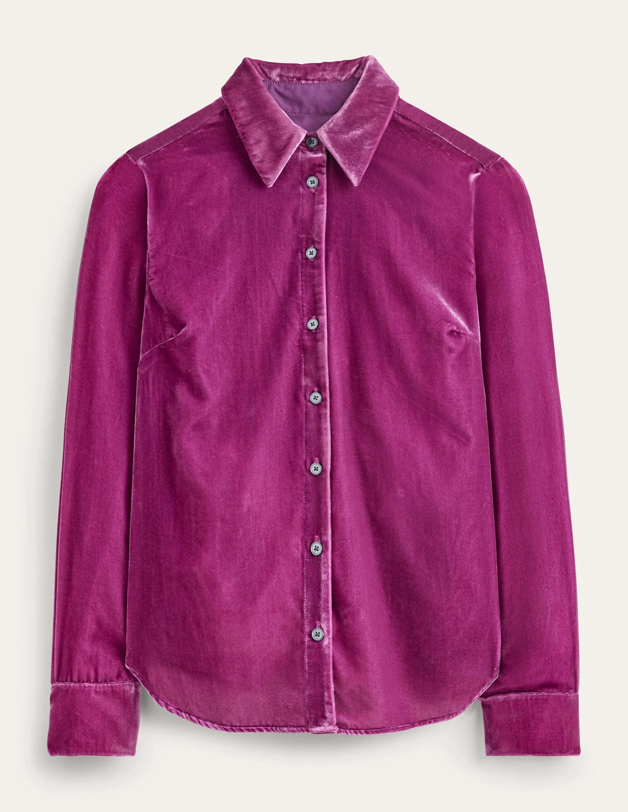 Sienna Velvet Shirt-Damson Berry - Image 5