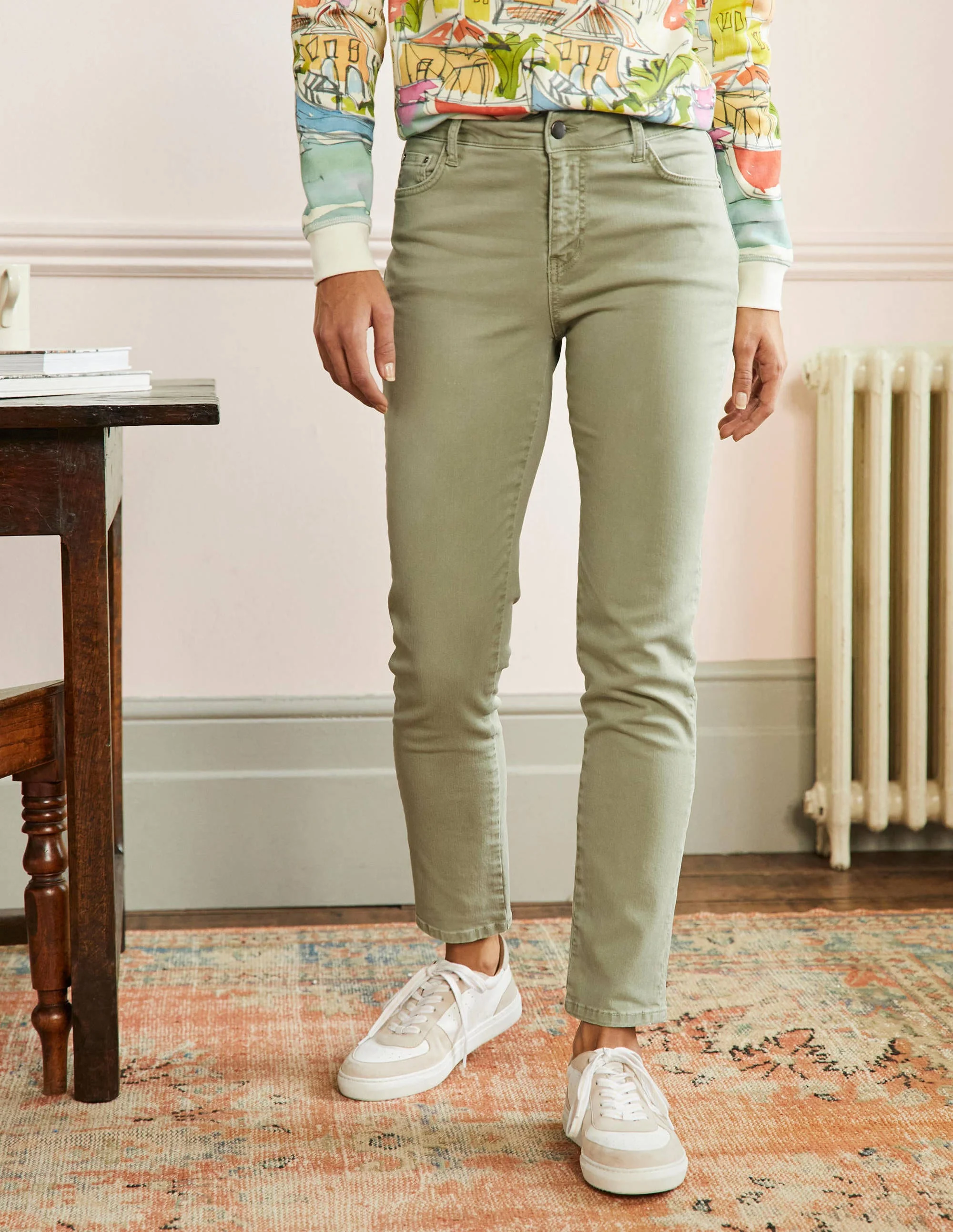 Slim Straight Ankle Skimmers-Laurel Green - Image 4