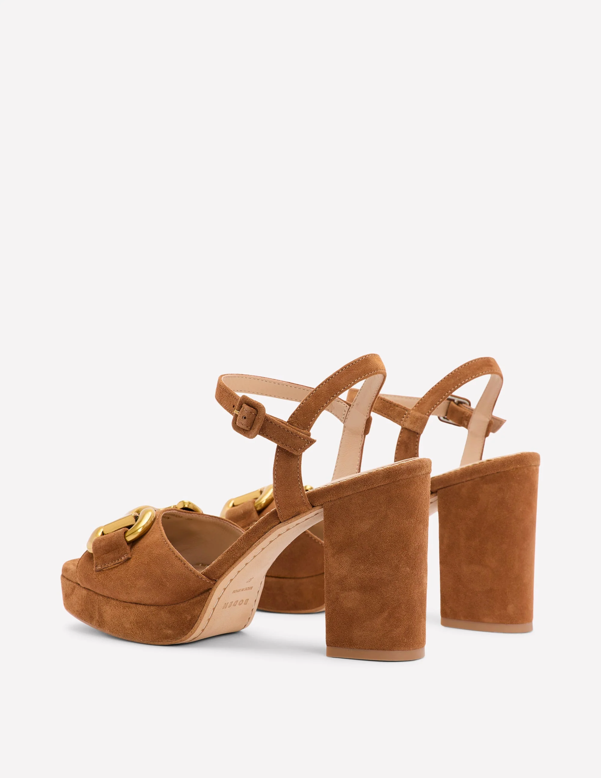 Snaffle Trim Platform Sandal-Tan - Image 4