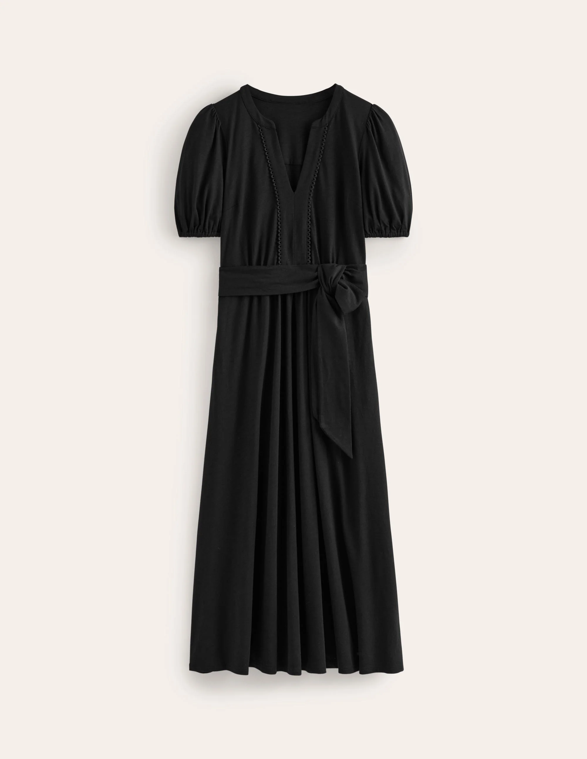 Sofia Trim Jersey Midi Dress-Black - Image 5