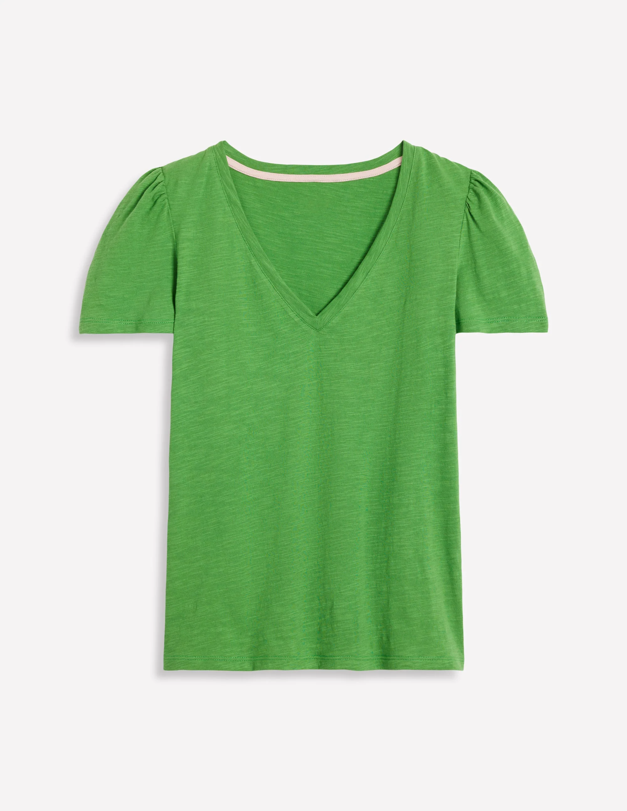 Sophie V-neck Slub T-shirt-Paradise Green - Image 5